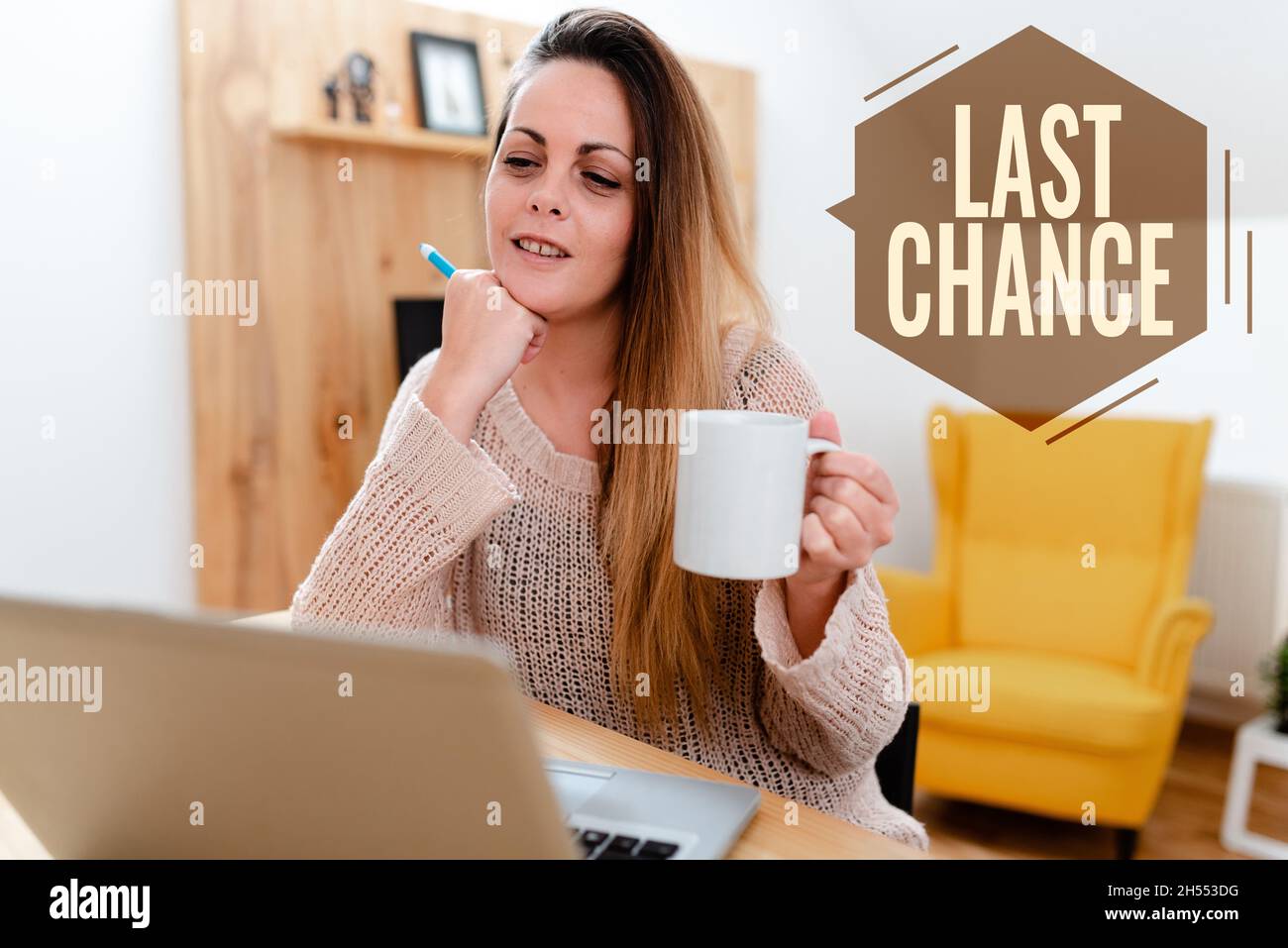 Konzeptionelle Bildunterschrift Letzte Chance. Business-Schaufenster letzte Gelegenheit, etwas zu erreichen oder zu erwerben, was Sie wollen Internet-Video-Chat-Konzept, Zusammenfassung Stockfoto