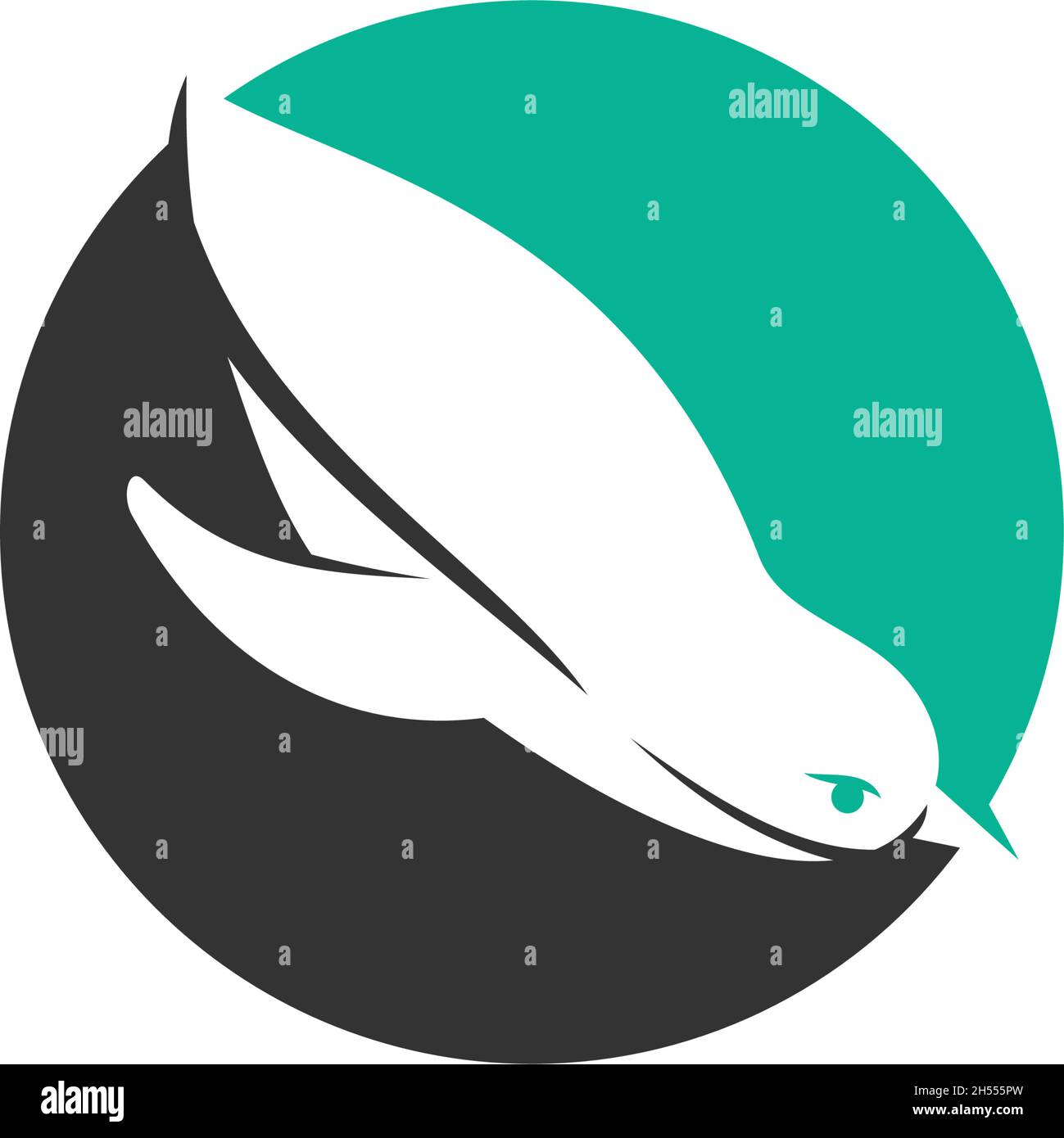 Pinguin Schwimmen Emblem Symbol Illustration Vorlage isoliert Stock Vektor