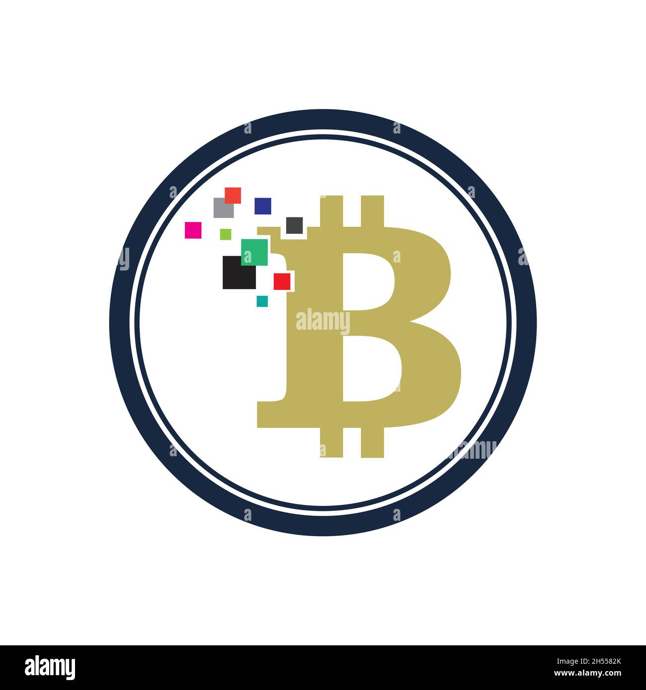 Illustration Bitcoin Krypto Währung Logo Design Stock Vektor