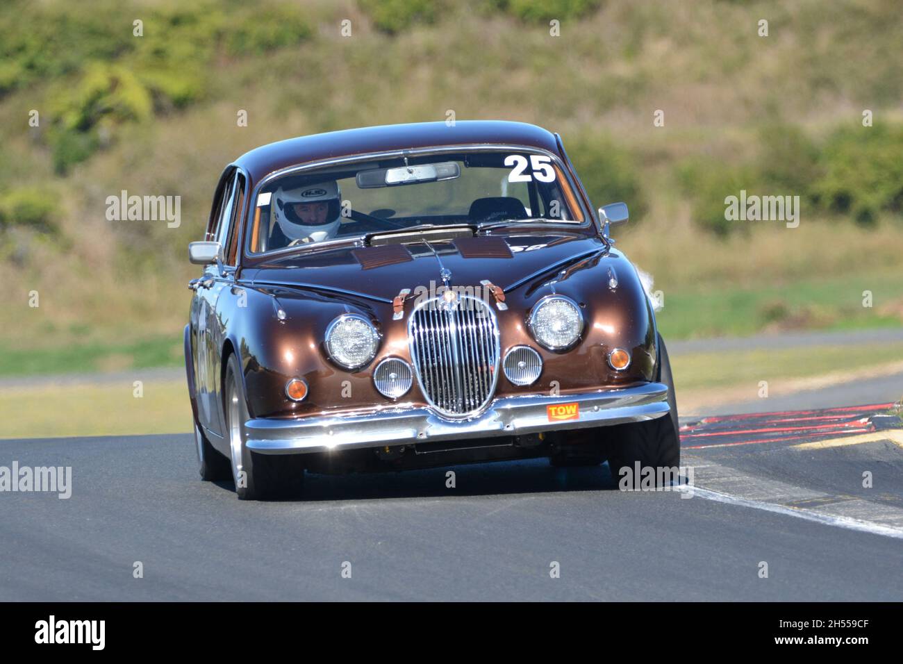 Rex Bentham's Jaguar Mk 2 in Hampton Downs 20. März 2021. Stockfoto