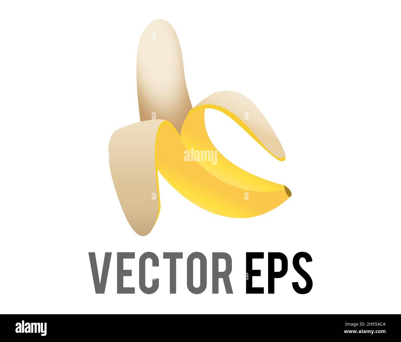 Der isolierte Vektor rohe Fruchtbanane Symbol mit gelber Haut Stock Vektor