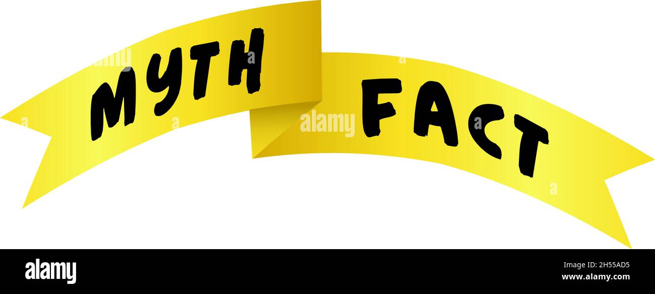 Mythen und Fakten zeichnen sich aus. Header-Design „Mythen vs Fakten“. Wahre oder falsche Fakten platzen. Bannerdesign für jeden Zweck. Stock Vektor