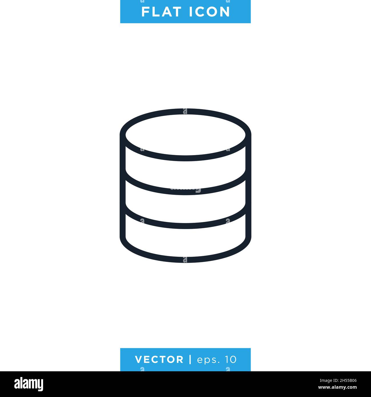 Designvorlage für Vektorgrafik für Datenbanksymbole. Stock Vektor