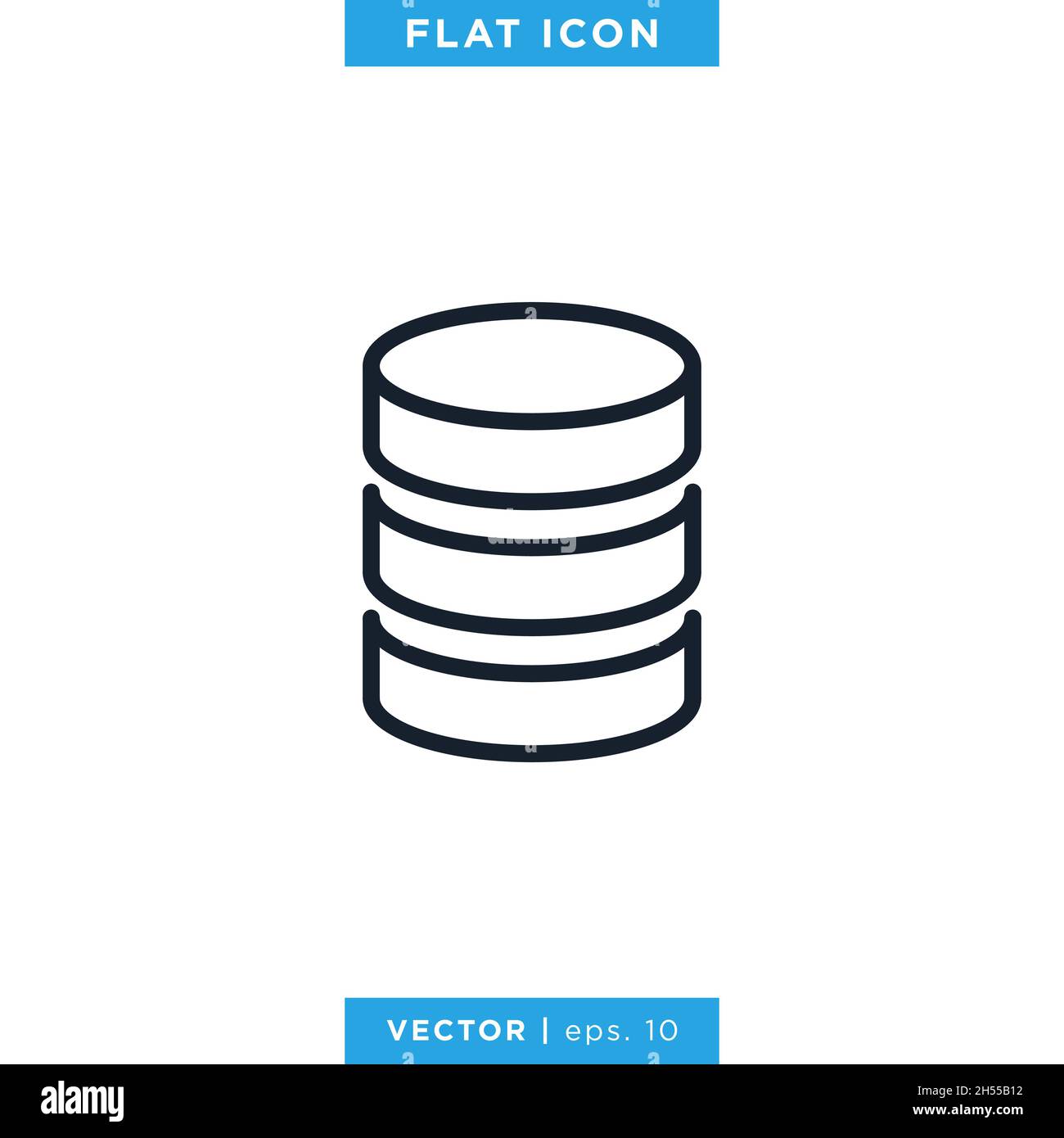 Designvorlage für Vektorgrafik für Datenbanksymbole. Stock Vektor