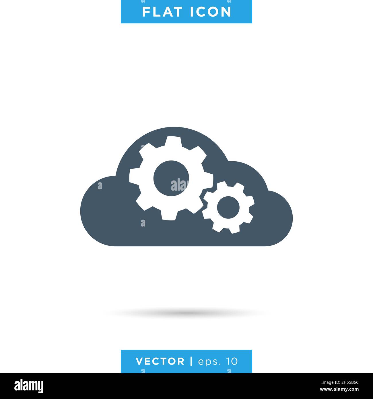 Wolke und Getriebe Symbol Vektor Stock Illustration Design-Vorlage. Stock Vektor