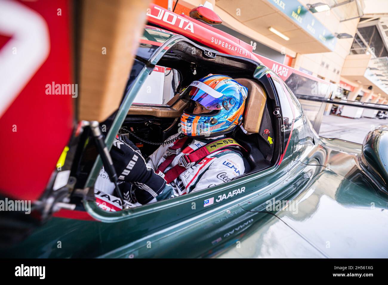 Jaafar Jazeman (mys), Jota, Orica 07 - Gibson, Portrait während der FIA-Langstrecken-Weltmeisterschaft 2021, FIA WEC, auf dem Bahrain International Circuit, am 7. November 2021 in Sakhir, Bahrain - Foto: Germain Hazard/DPPI/LiveMedia Stockfoto