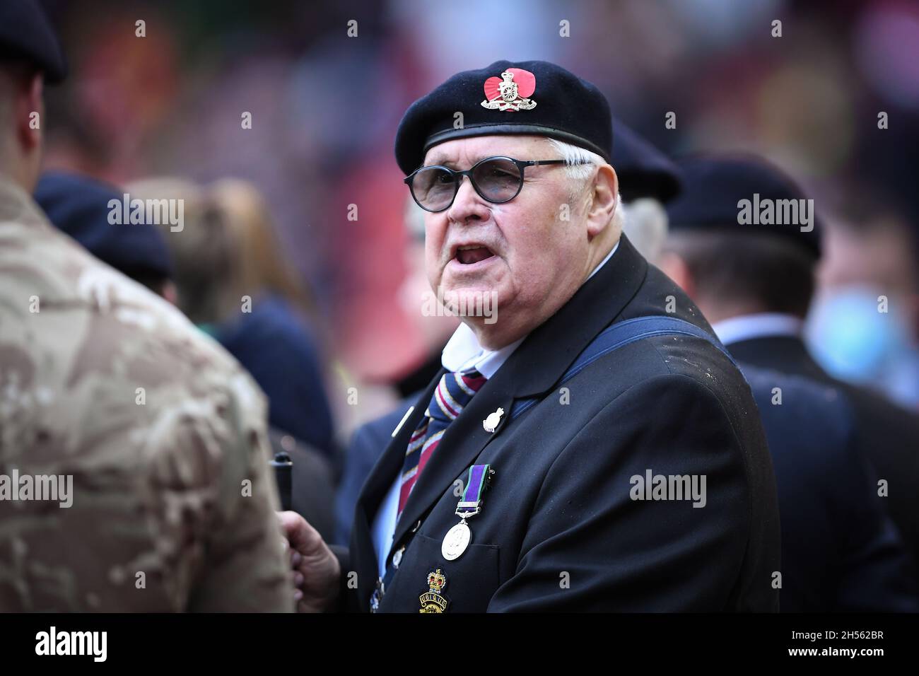 NOTTINGHAM, GBR. 6. NOVEMBER Kriegsveteran während des Sky Bet Championship-Spiels zwischen Nottingham Forest und Preston North End am City Ground, Nottingham, am Samstag, 6. November 2021. (Kredit: Jon Hobley | MI News) Stockfoto