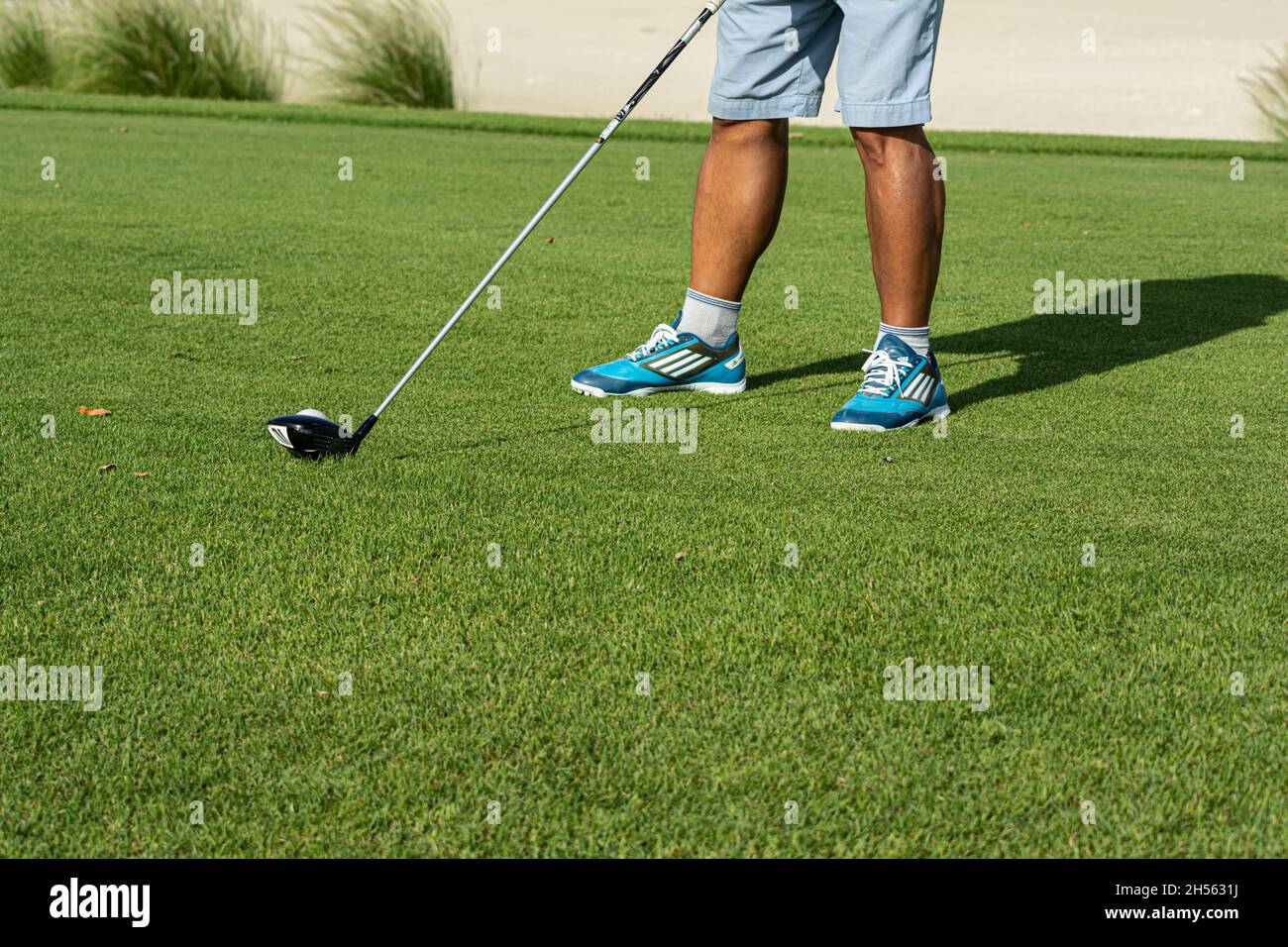 Nahaufnahme Des Männlichen Golfers Stockfoto