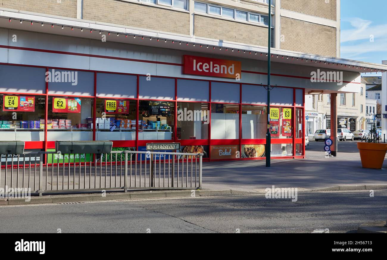 Schaufenster von Island gesehen in Bognor Regis, Großbritannien. Stockfoto