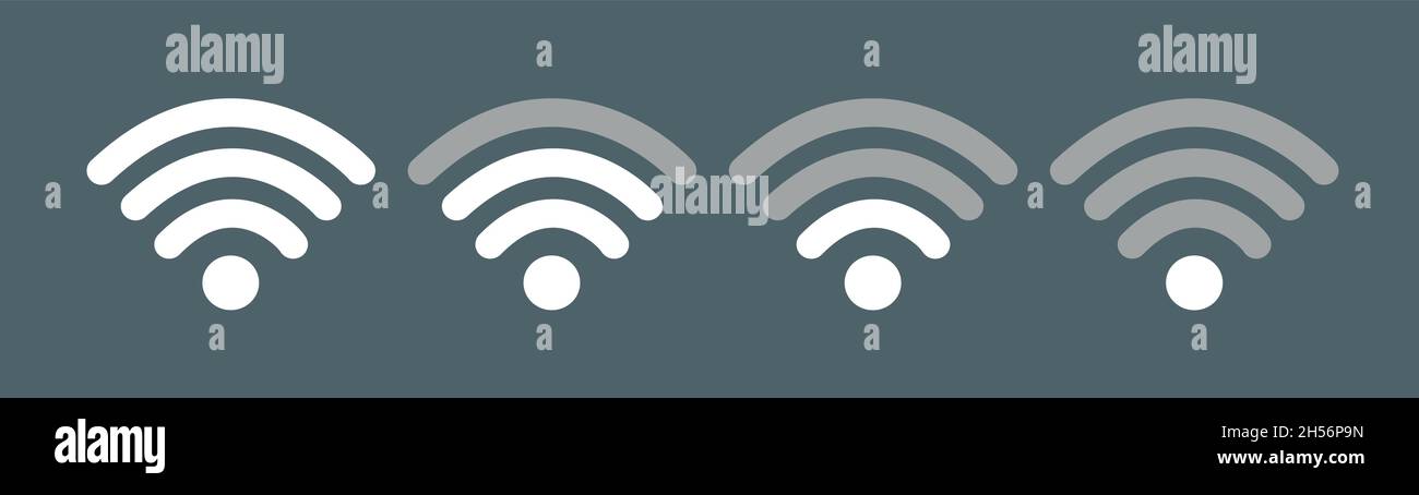 Wifi Wireless-LAN-Signal Flachbild Symbole für Anwendungen oder Websites - Auf weißen Isoliert Stock Vektor