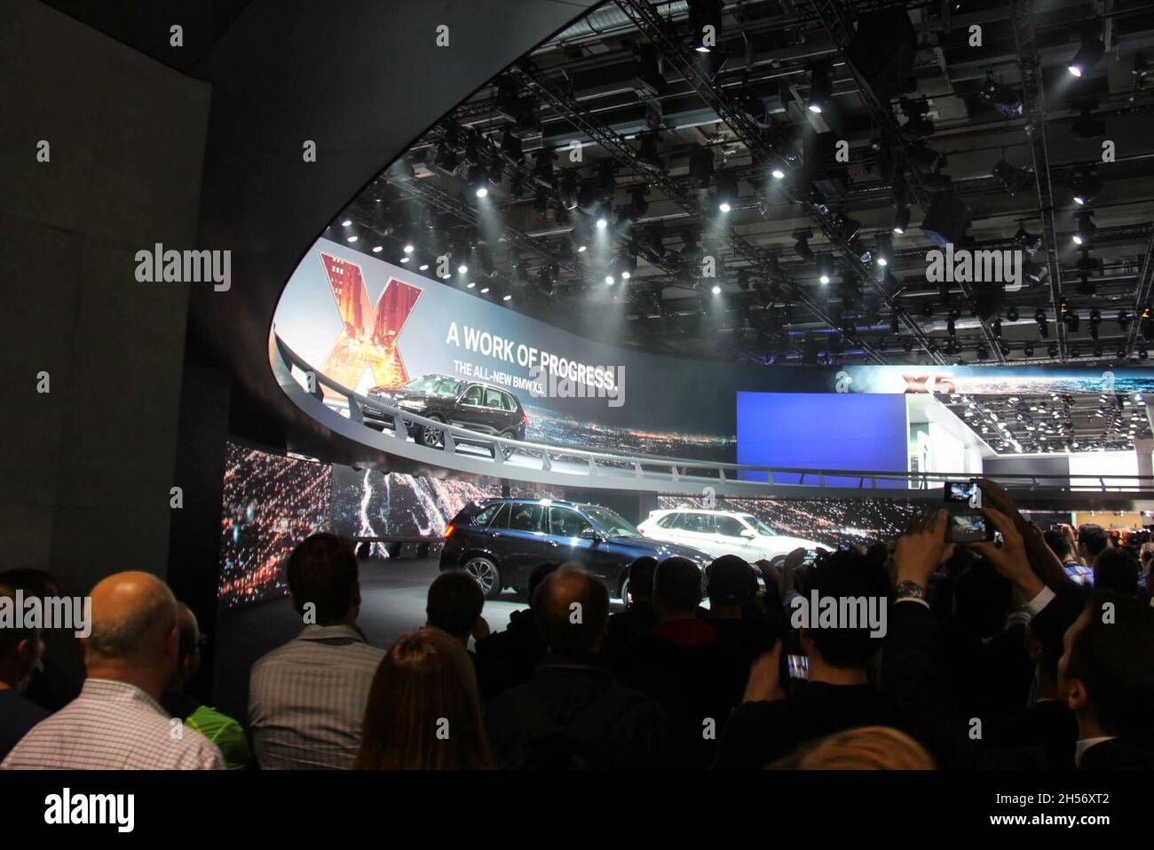 BMW X5 (F15): Präsentation des neuen BMW X5 der dritten Generation auf der Automobilausstellung in Frankfurt. Stockfoto