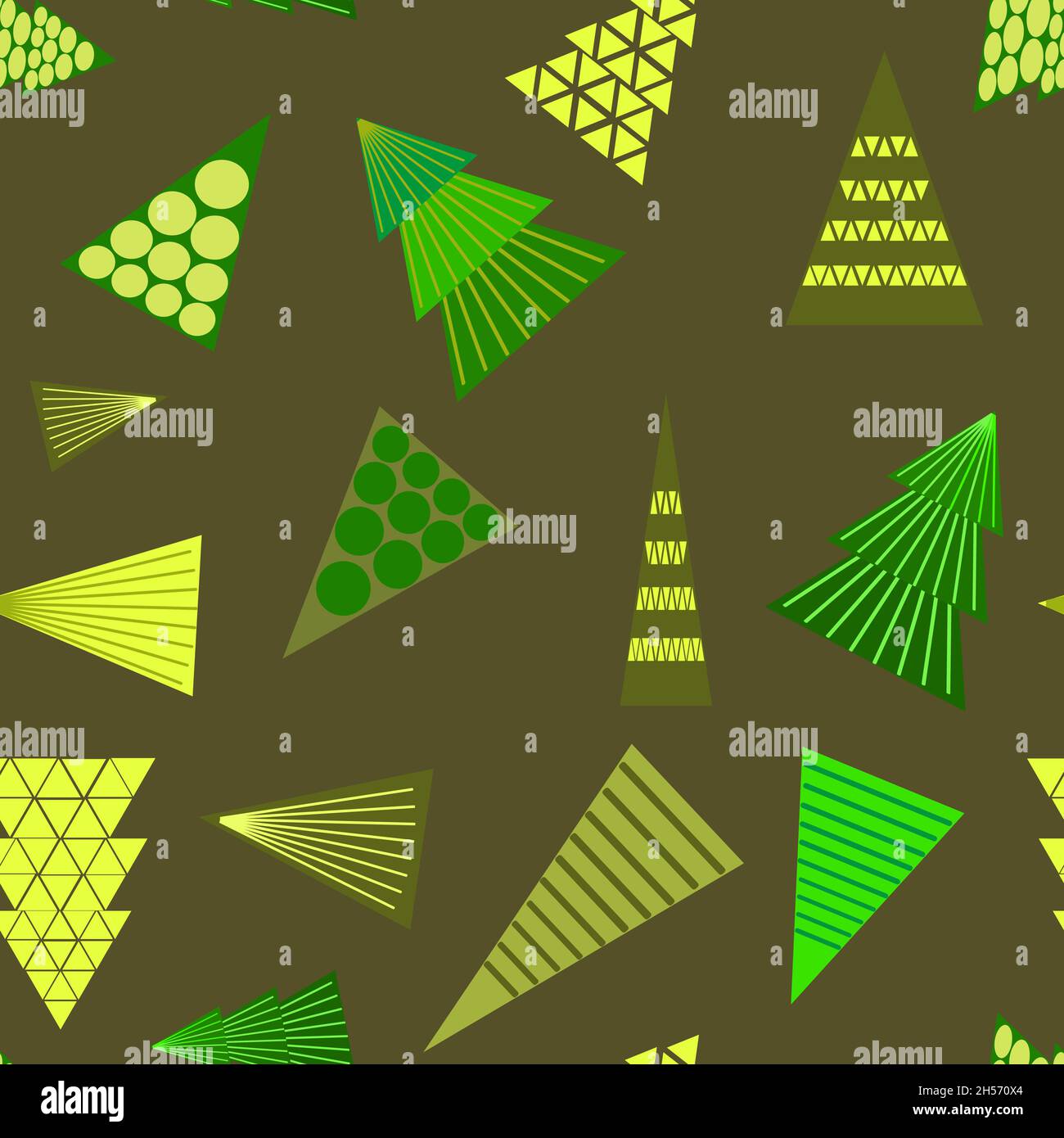 Pattern Sie grüne weihnachtsbäume auf einem grünen Hintergrund Stock Vektor