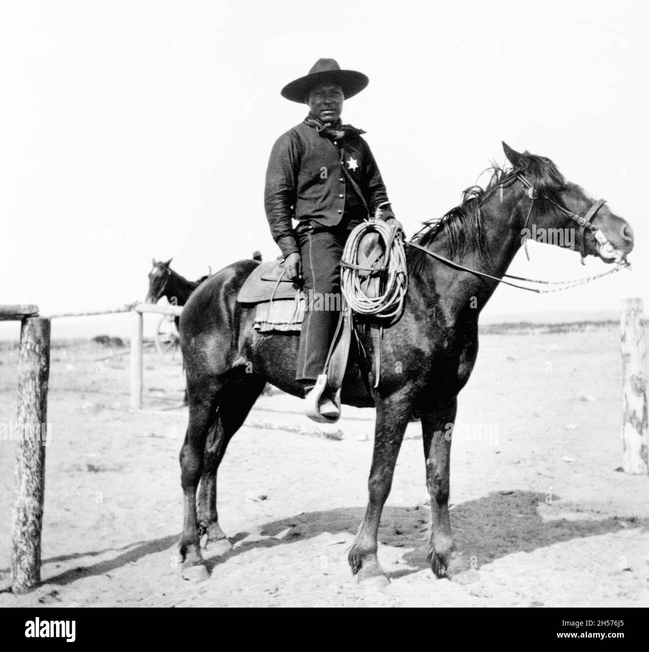 Der schwarze Sherrif - ein afroamerikanischer Sheriff. Pocatello, Idaho. 1903. Stockfoto