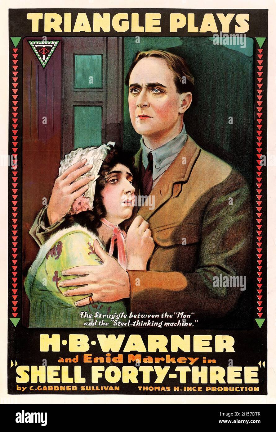 Shell Forty-Three (Triangle, 1916). Feat HB Warner - Old and vintage Movie Poster. Stockfoto