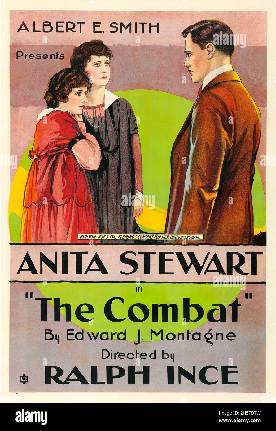 The Combat (Vitagraph, 1916) Altes und altes Filmplakat feat Anita Stewart. Regie: Ralph Ince. Stockfoto