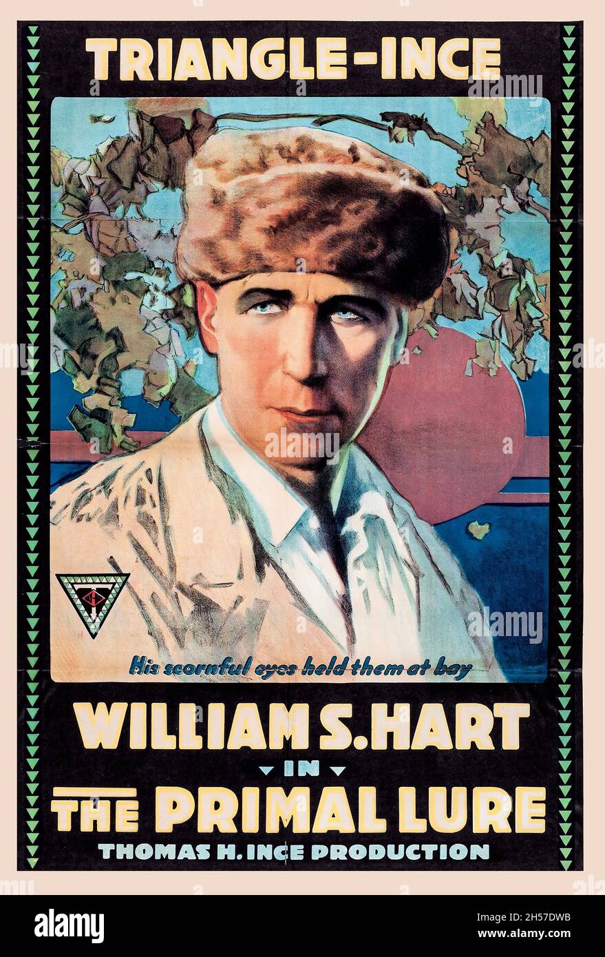 William S. Hart im Film The Primal Lure - Old and vintage Movie Poster von 1916. Dreieck-Ince. Stockfoto