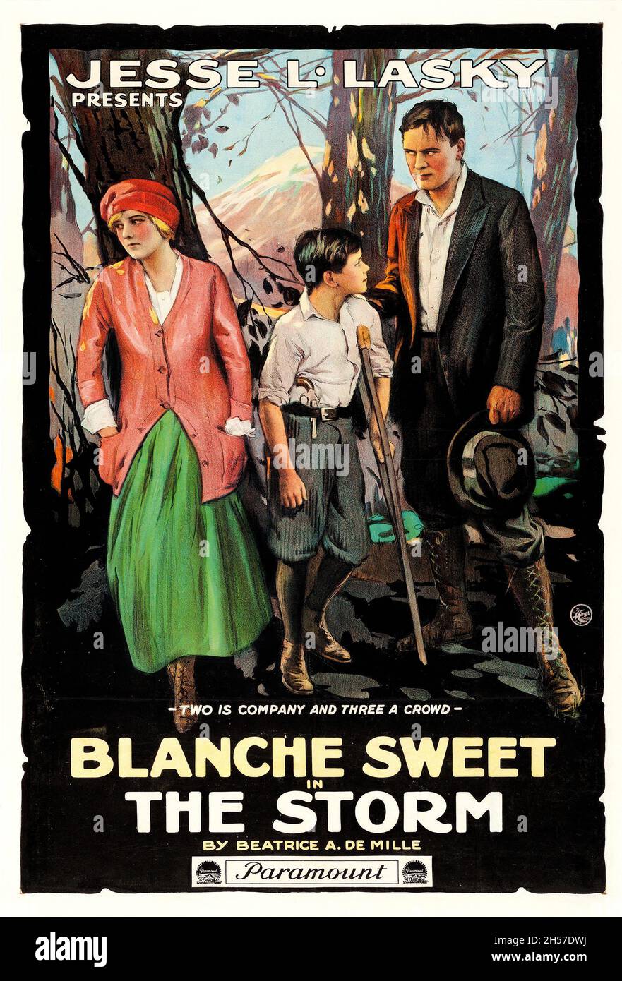 The Storm (Paramount, 1916) – ein altes Filmposter aus dem alten und alten Stil. Blanche Sweet. Jesse L Lasky. Stockfoto