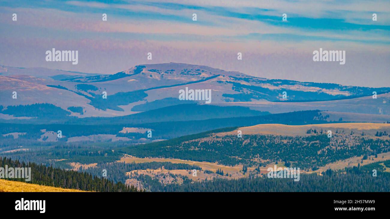Landschaftsansicht vom Medicine Mountain in Wyoming, USA Stockfoto