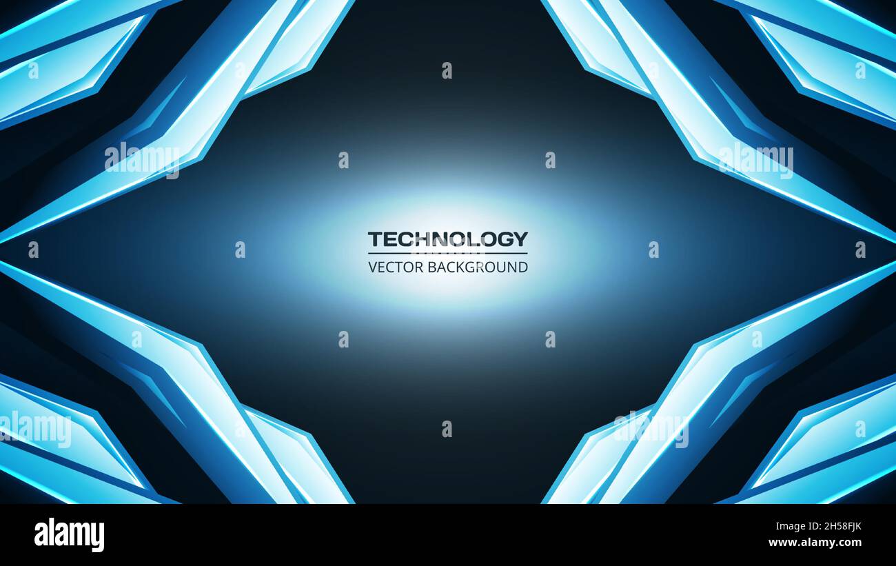 Abstraktes 3d realistisches Techno-Konzept futuristischer moderner Technologie-Hintergrund mit modernen geometrischen Formen. Stock Vektor