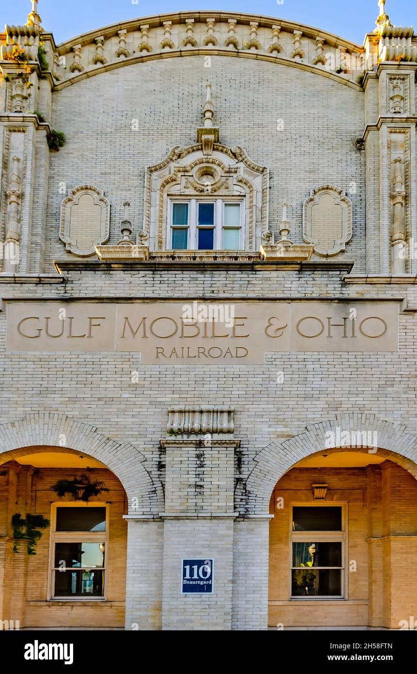 Das Passagierterminal Gulf, Mobile and Ohio, auch bekannt als GM&O Building, ist am 6. November 2021 in Mobile, Alabama. Stockfoto