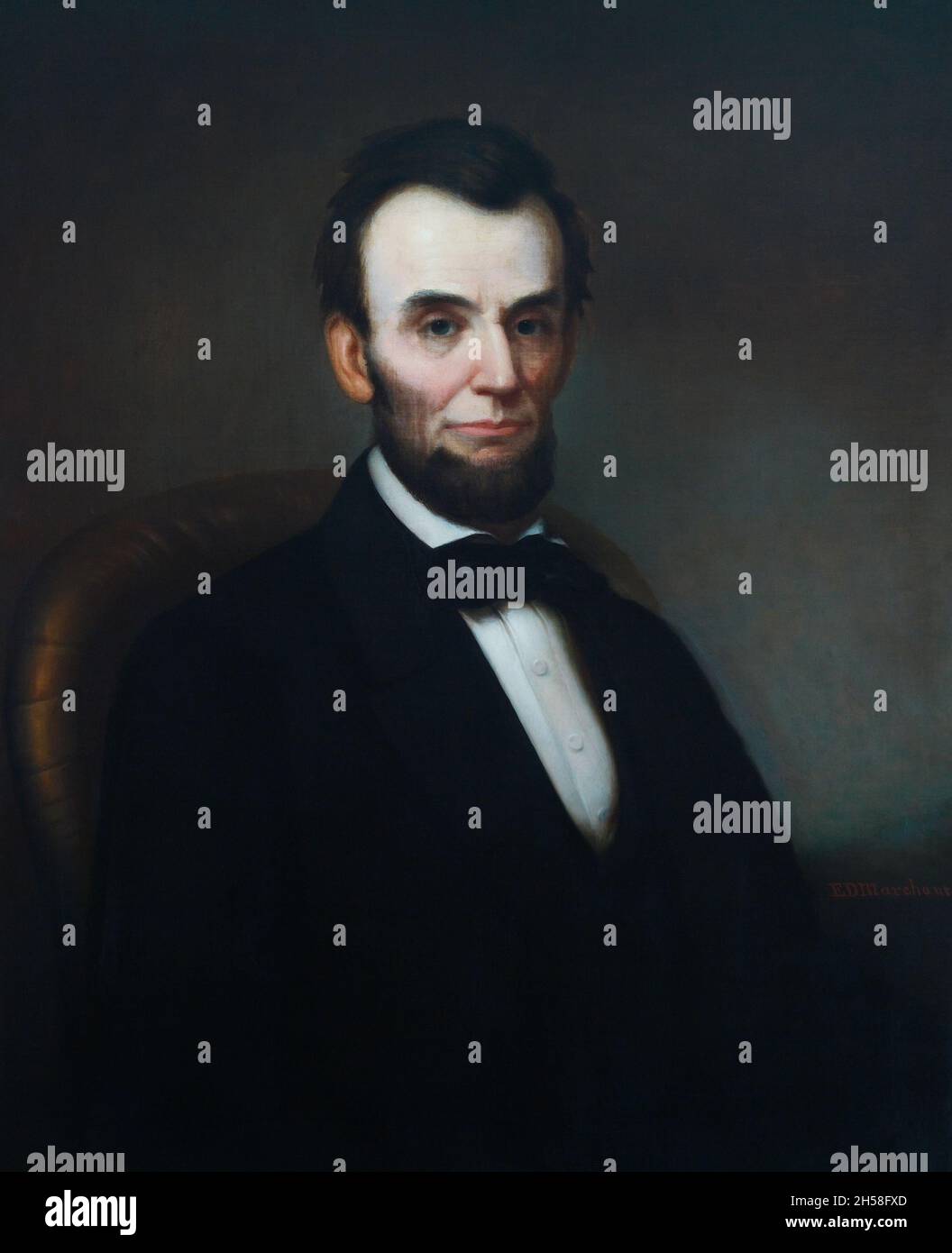 Abraham Lincoln Porträt im Lincoln-Raum, Blair House, gegenüber dem Weißen Haus, Washington, D.C. Originalbild von Carol M. Highsmit Stockfoto