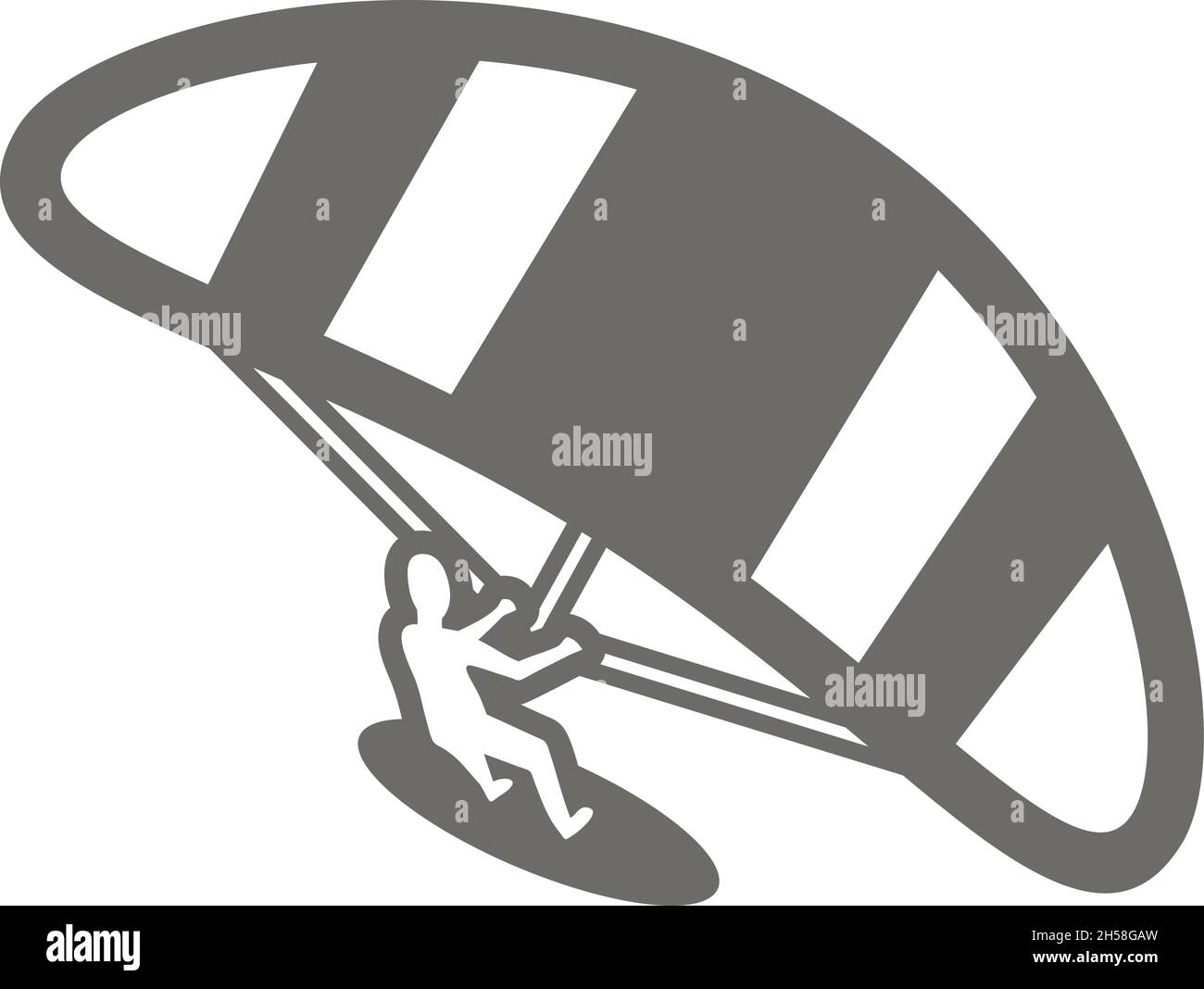 Kite-Boarding. Kite-Surfing Umriss Vektor-Symbol. Strand. Sommer. Sommerzeit. Urlaub. Urlaub, Folge 10 Stock Vektor
