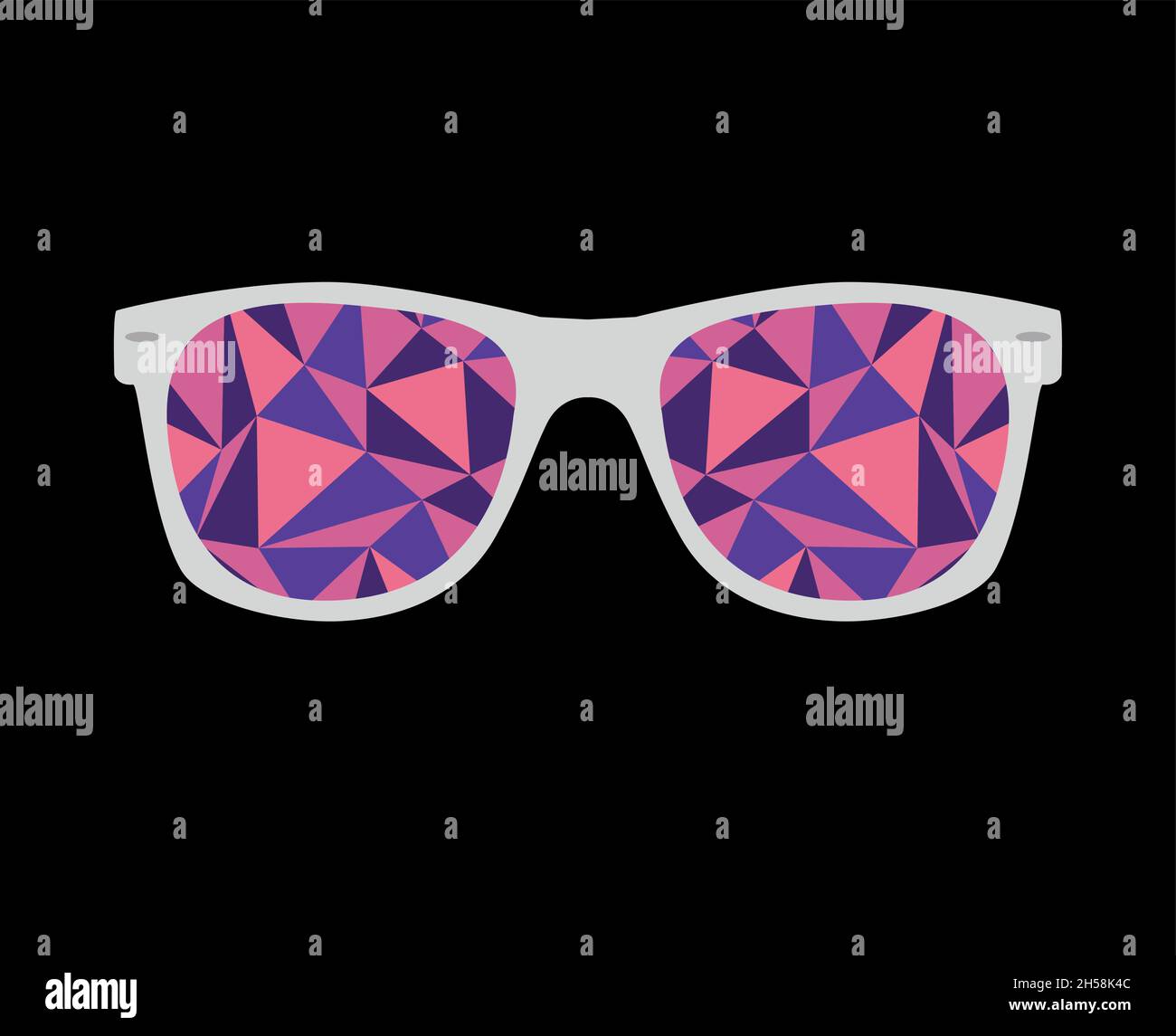 Sonnenbrille mit Polygonen abstrakte geometrische Dreiecke Vektor-Illustration Stock Vektor