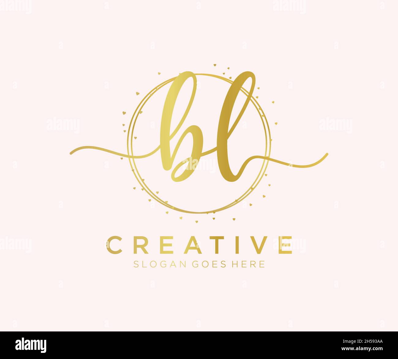 BL feminines Logo. Verwendbar für Natur, Salon, Spa, Kosmetik und Beauty Logos. Flaches Vektor-Logo-Design-Template-Element. Stock Vektor
