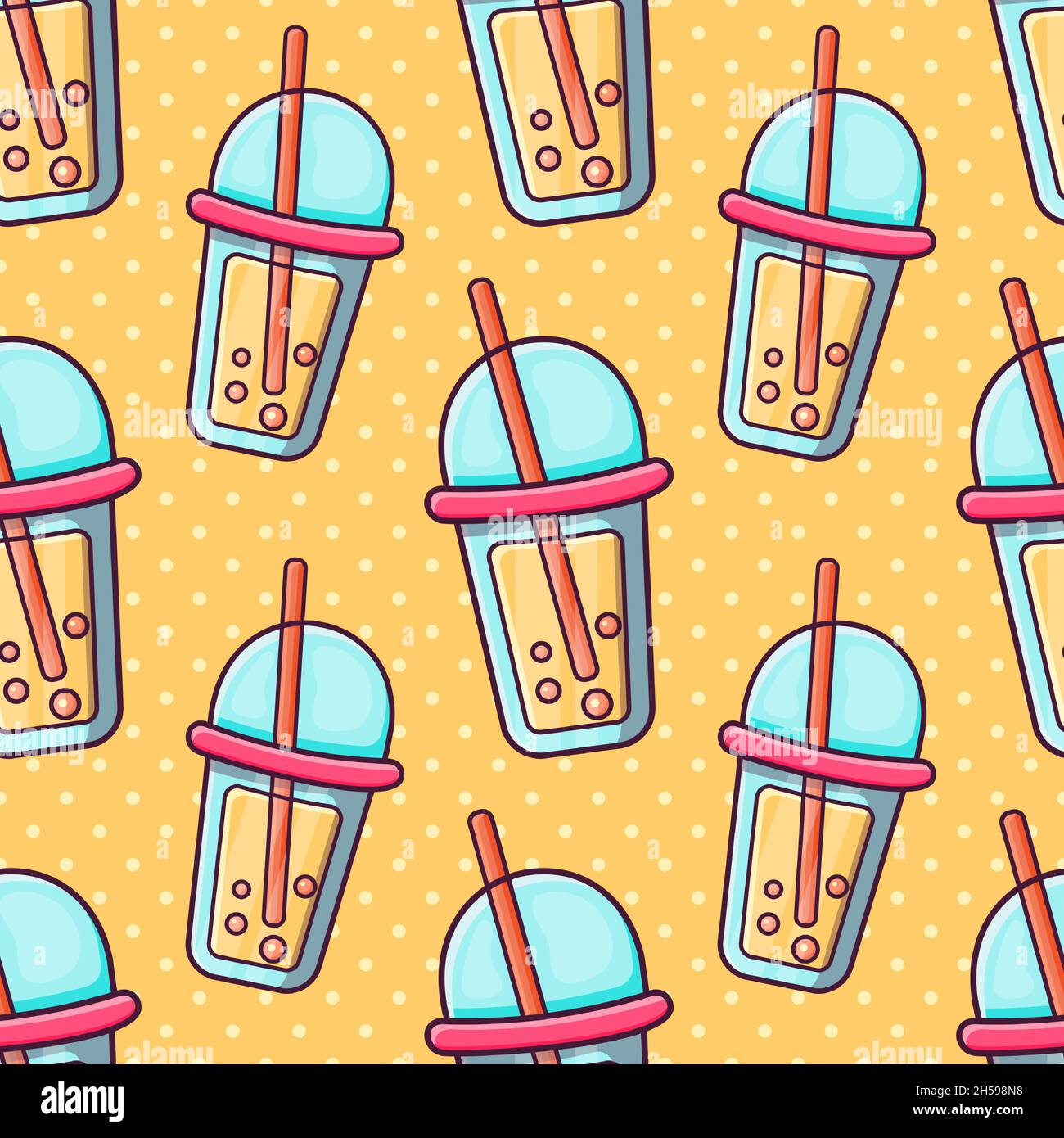 Bubble Tea nahtlose Muster Vektor Illustration Stock Vektor