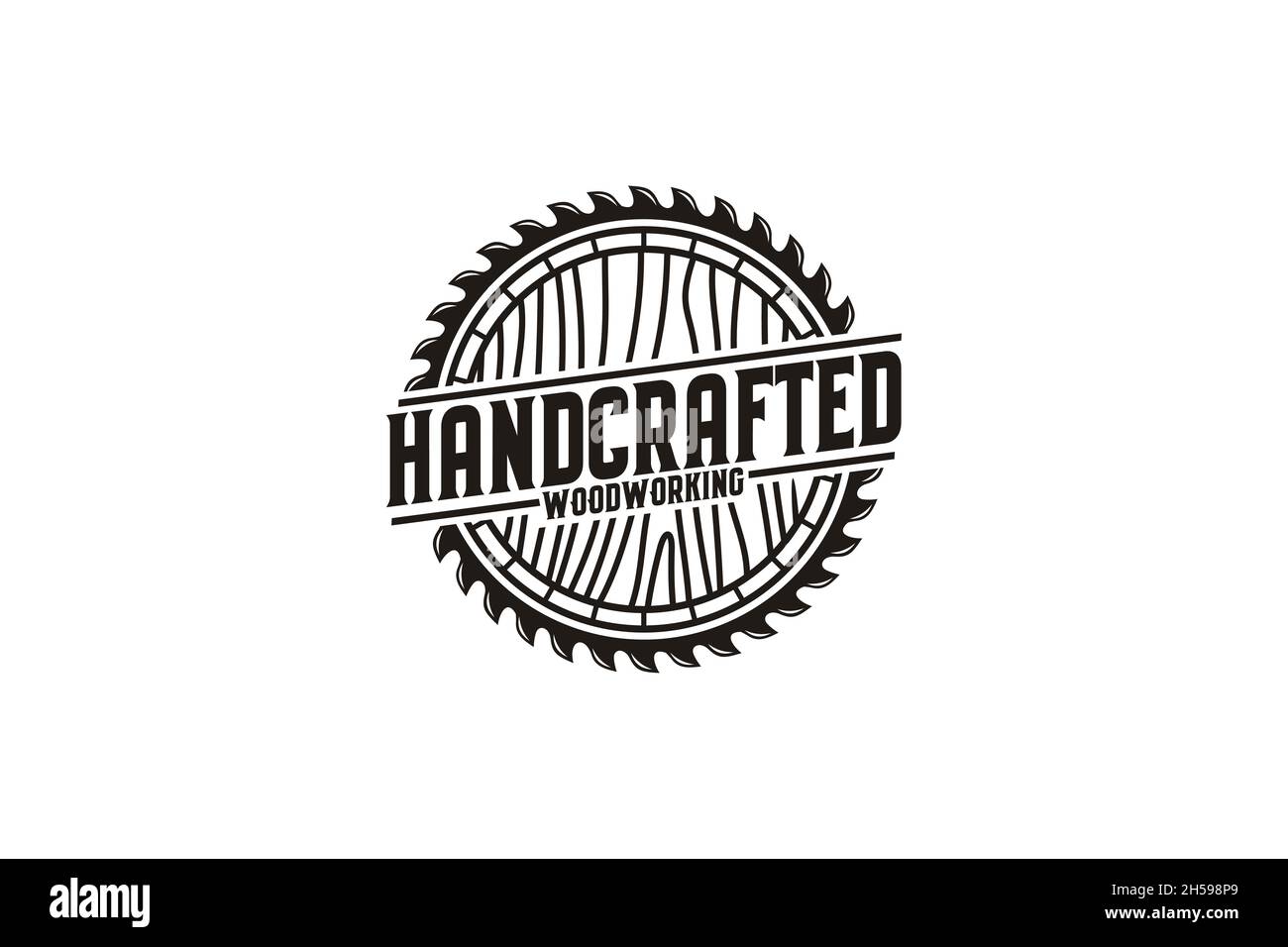 Retro Vintage Holzbearbeitung Logo-Design mit Vorebene / Jack Ebene Vektor Stock Vektor