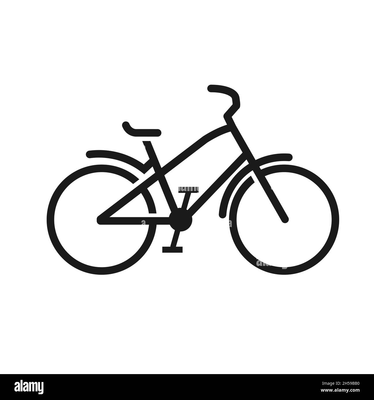 Fahrrad-Symbolvektor isoliert auf weißem Hintergrund. Vektorgrafik. - Stock Vektor. Fahrrad Symbol Vektor Design Vorlage. Fahrradkontursymbol Stock Vektor