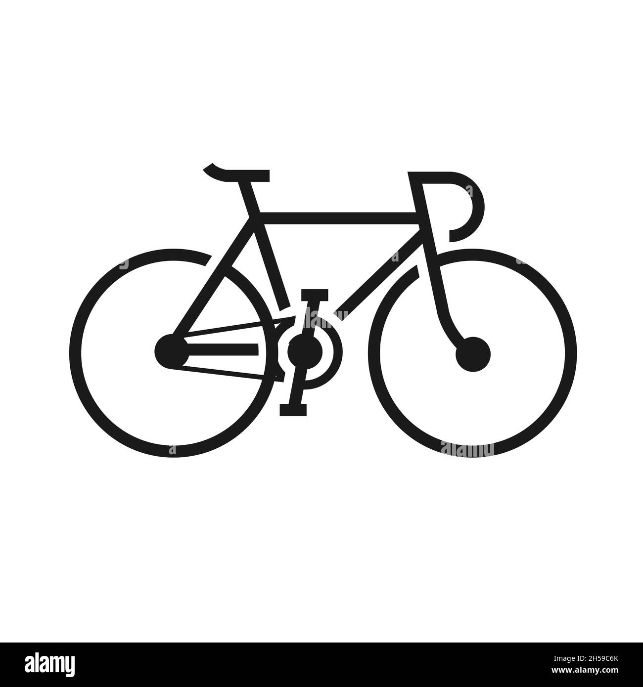 Fahrrad-Symbolvektor isoliert auf weißem Hintergrund. Vektorgrafik. - Stock Vektor. Fahrrad Symbol Vektor Design Vorlage. Fahrradkontursymbol Stock Vektor