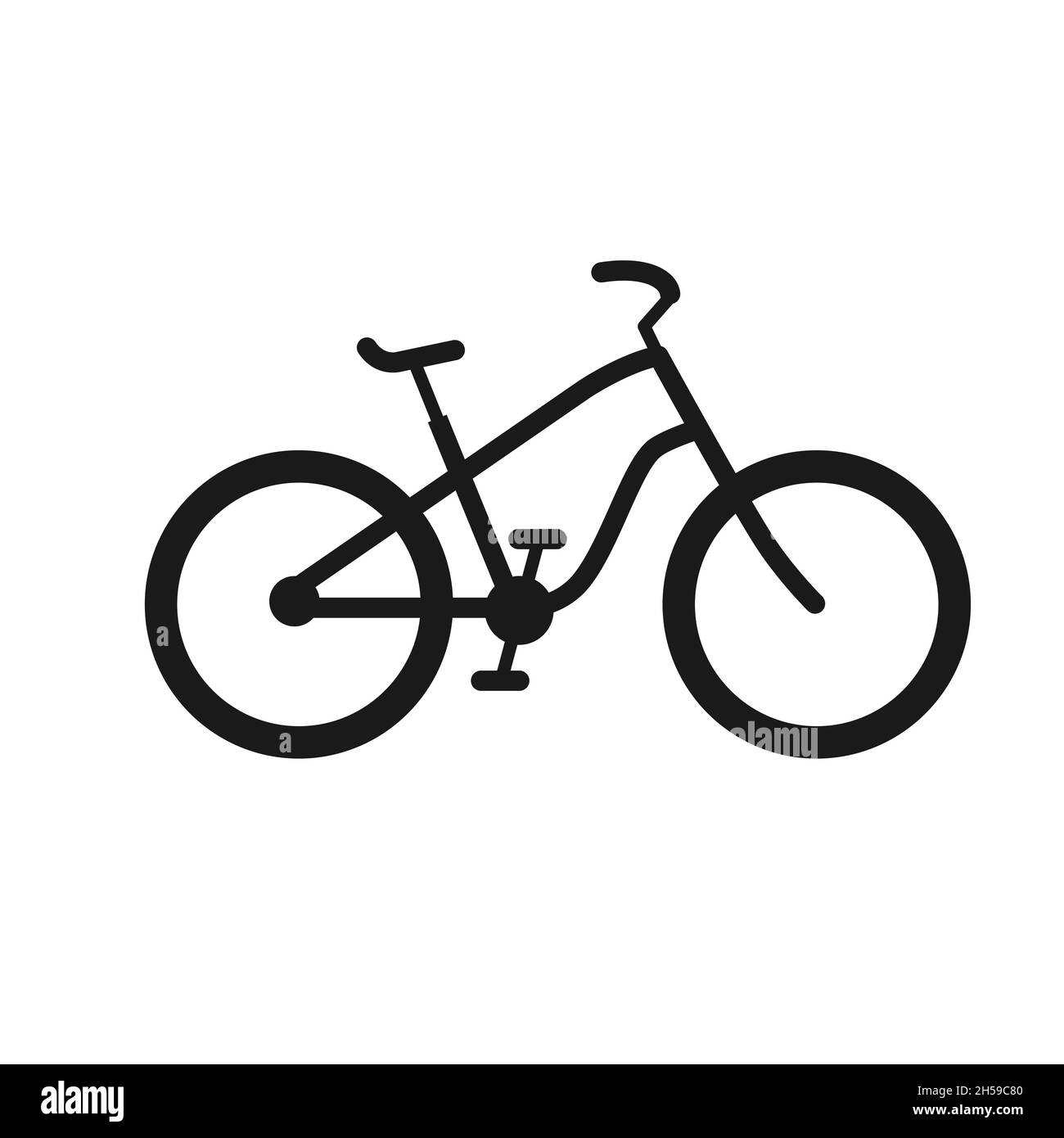 Fahrrad-Symbolvektor isoliert auf weißem Hintergrund. Vektorgrafik. - Stock Vektor. Fahrrad Symbol Vektor Design Vorlage. Fahrradkontursymbol Stock Vektor