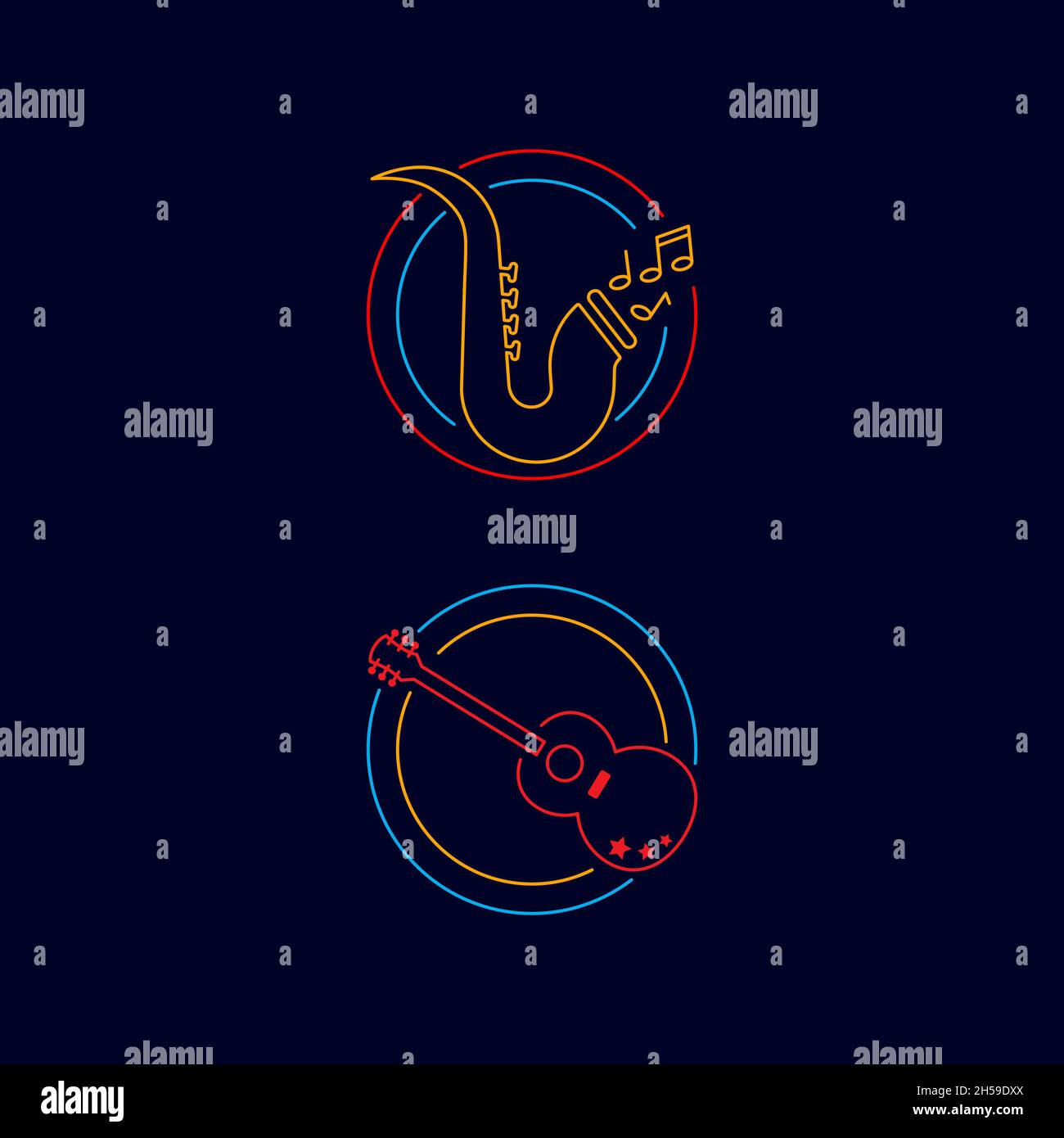 Design-Vorlage für Jazz Music Icon Vektorgrafik Stockfoto