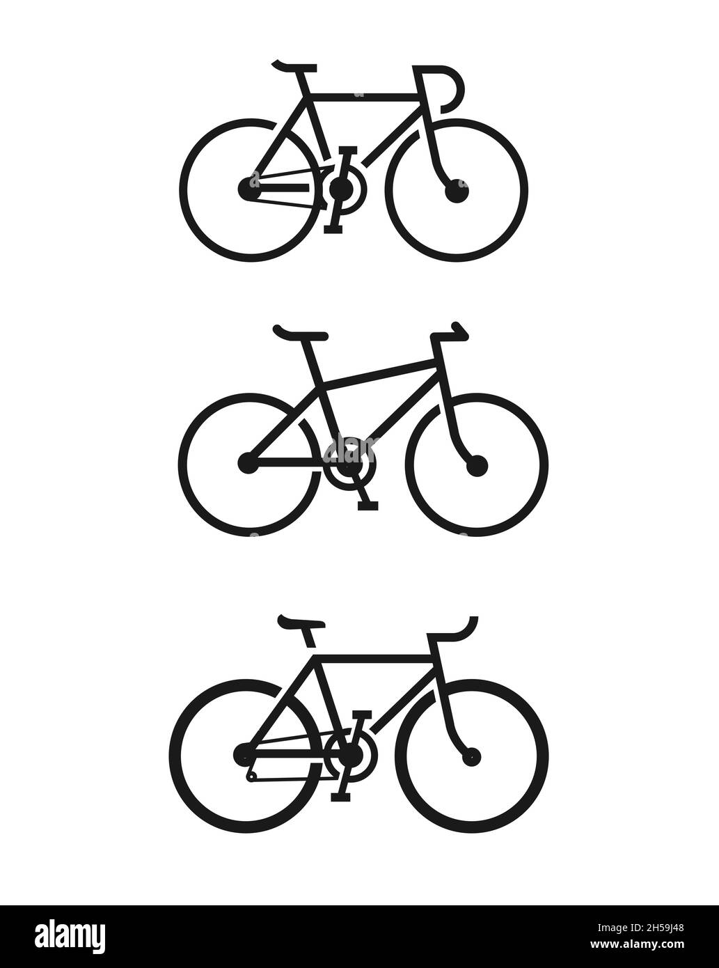 Fahrrad-Symbolvektor isoliert auf weißem Hintergrund. Vektorgrafik. - Stock Vektor. Fahrrad Symbol Vektor Design Vorlage. Fahrradkontursymbol Stock Vektor