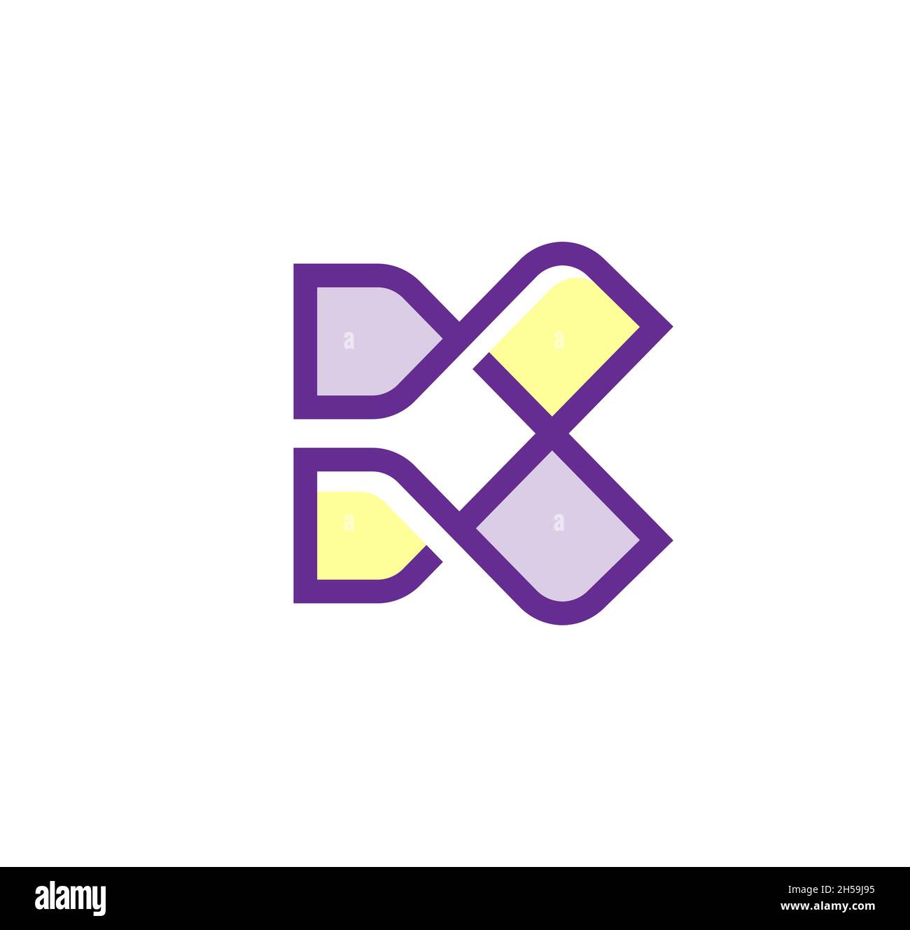 Minimalistischer Buchstabe K Linien Farbe Logo Designvektor Stock Vektor