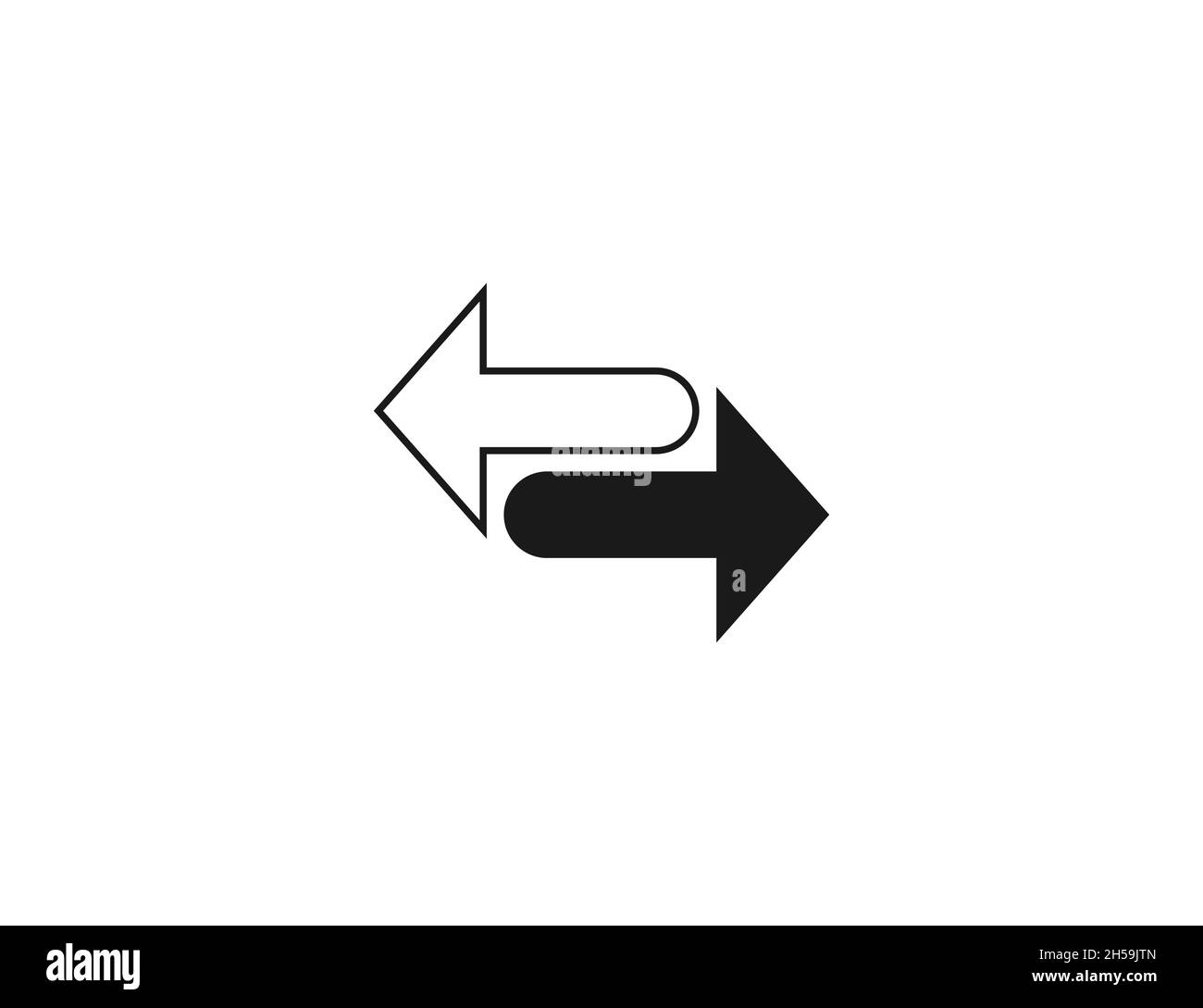 Vektorgrafik. Flaches Design. Pfeil, Symbol für zwei Richtungen Stock Vektor