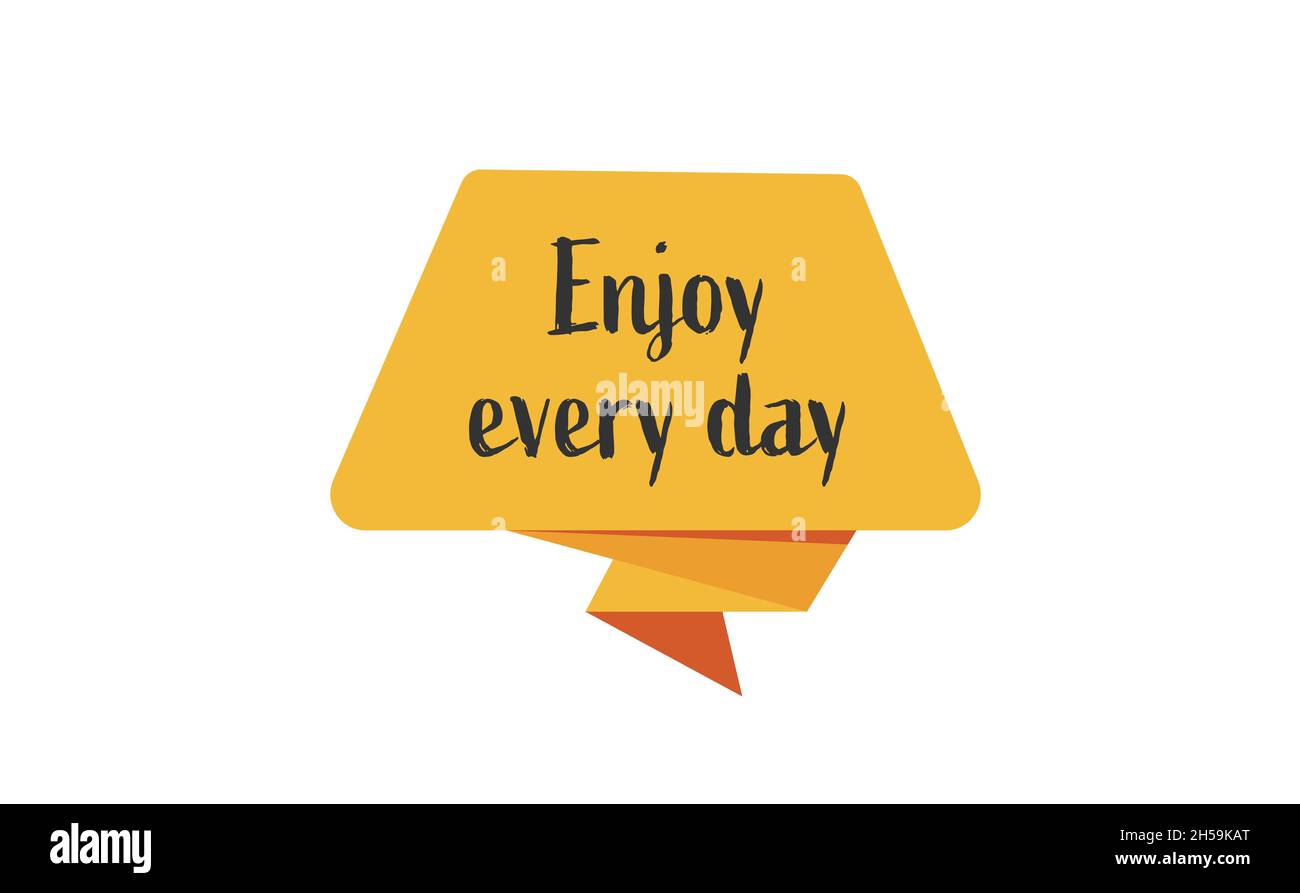GENIESSEN SIE JEDEN TAG Pinsel Kalligraphie Banner Illustration Stockfoto