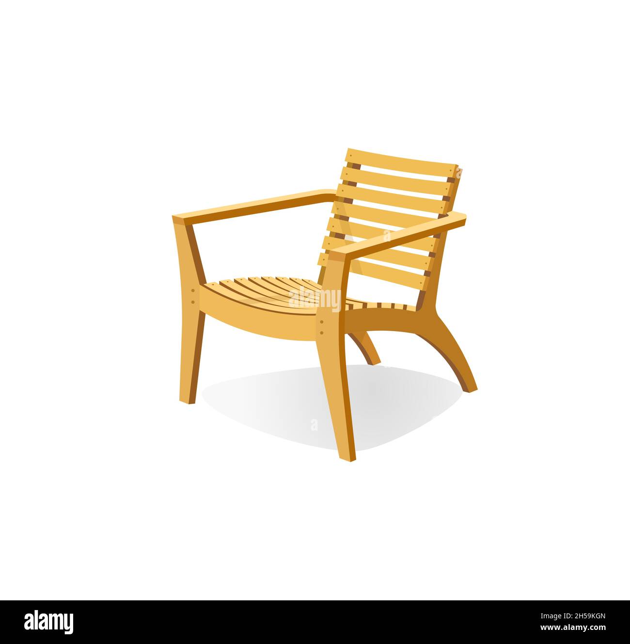 Sessel mit Teakholzmöbeln Vektor, Teak Garden Gartenmöbel, Stock Vektor