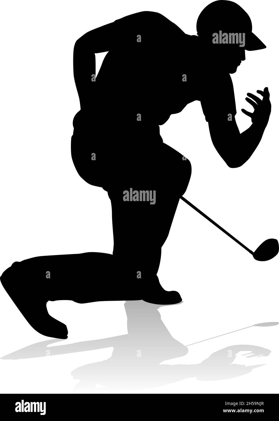 Golfspieler Golf Sport Person Silhouette Stock Vektor