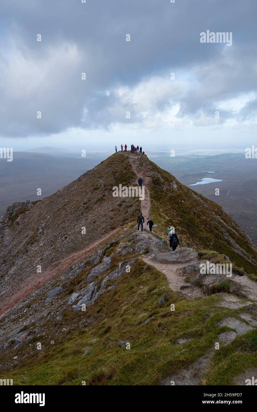 Gipfel des Mount Errigal in Donegal, Irland Stockfoto