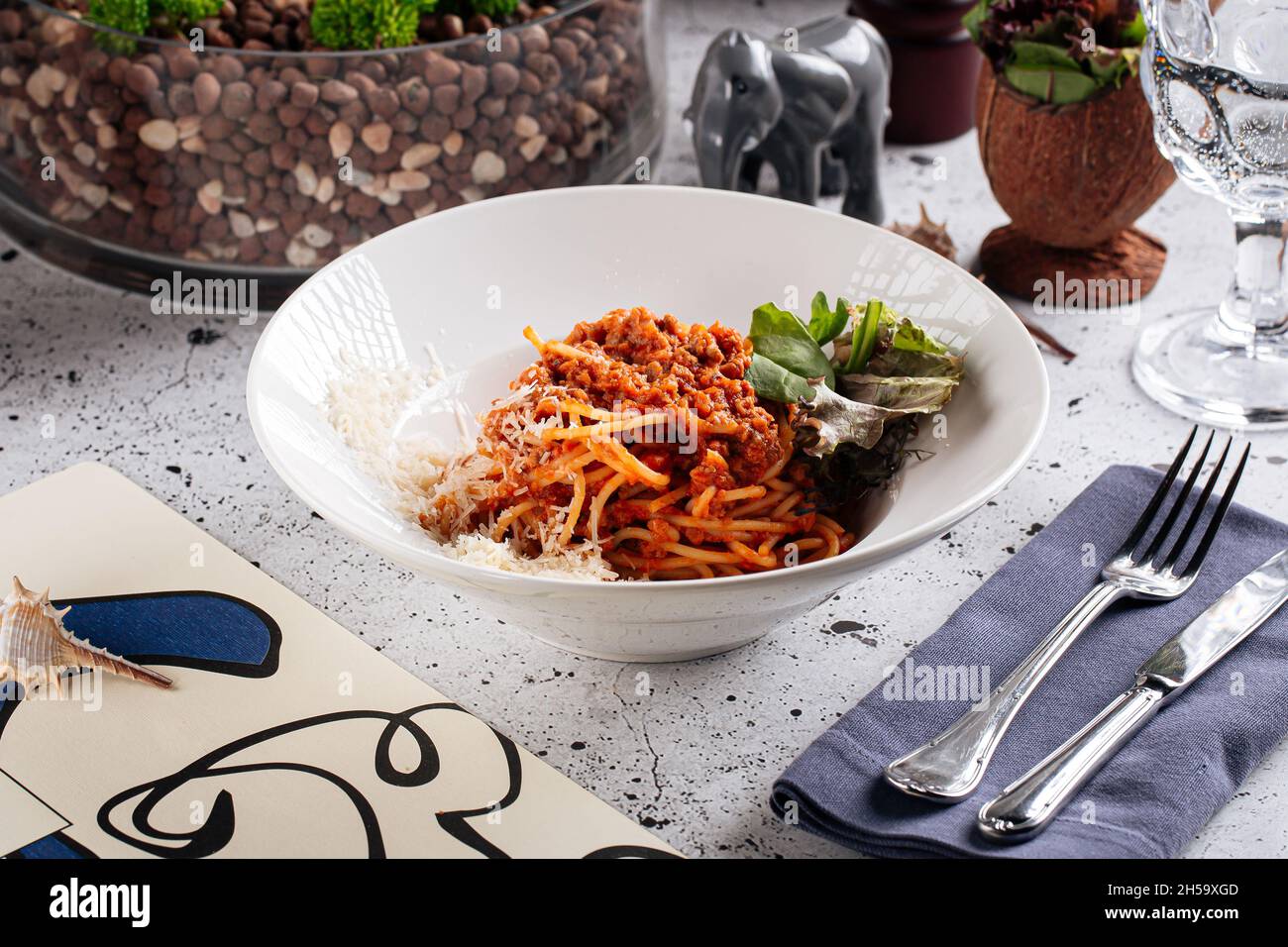 Gourmet italienische klassische Spaghetti Bolognese Stockfoto