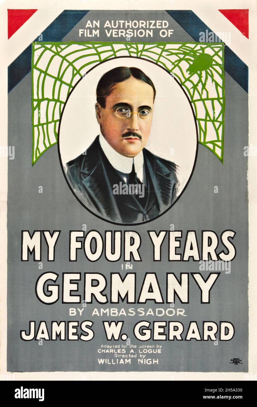 Vintage Filmplakat: Meine vier Jahre in Deutschland (First National, 1918) feat James W Gerard. Stockfoto