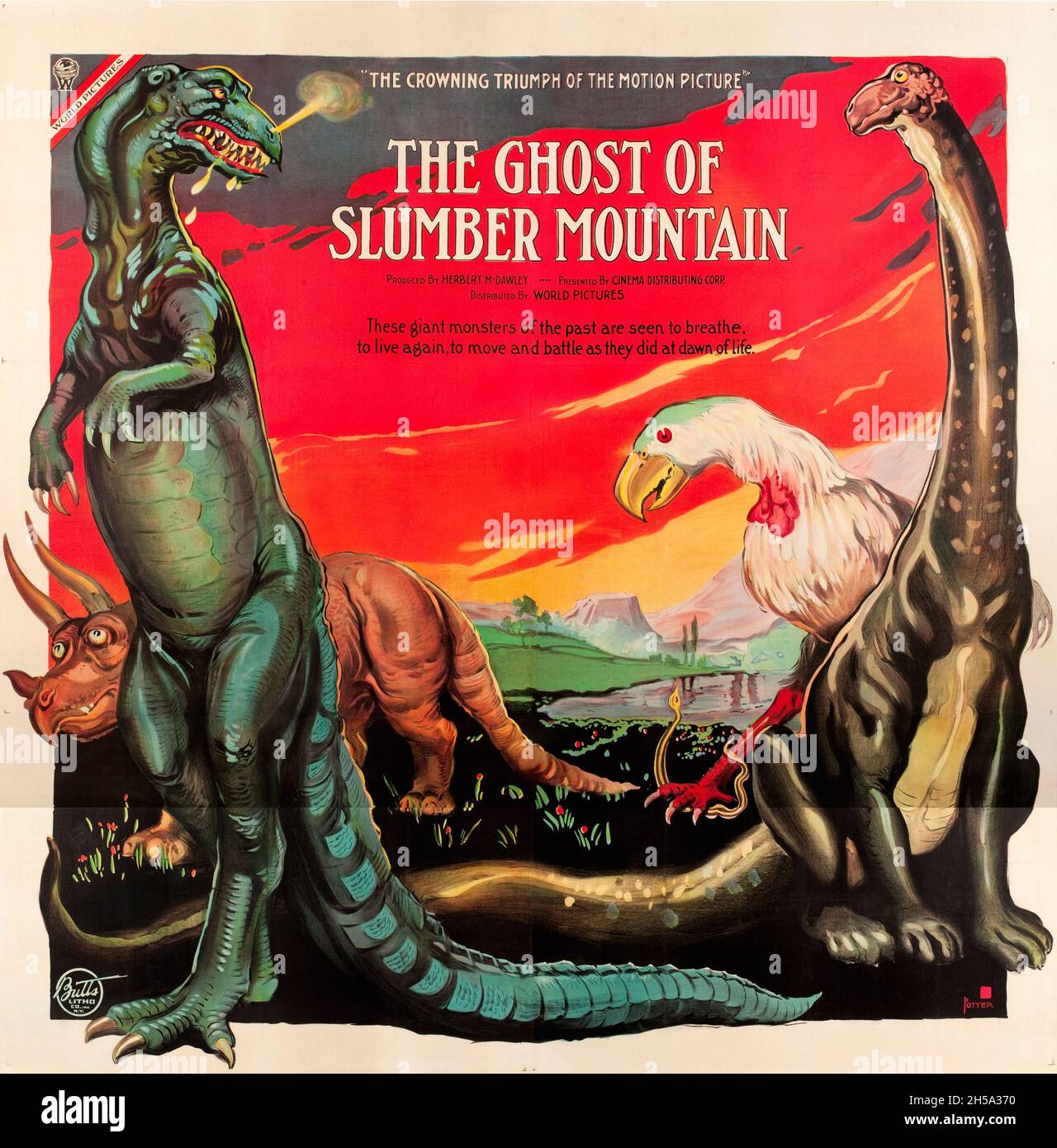 Vintage Filmplakat: Der Geist des schlummernden Berges (Weltbilder, 1918) Stockfoto