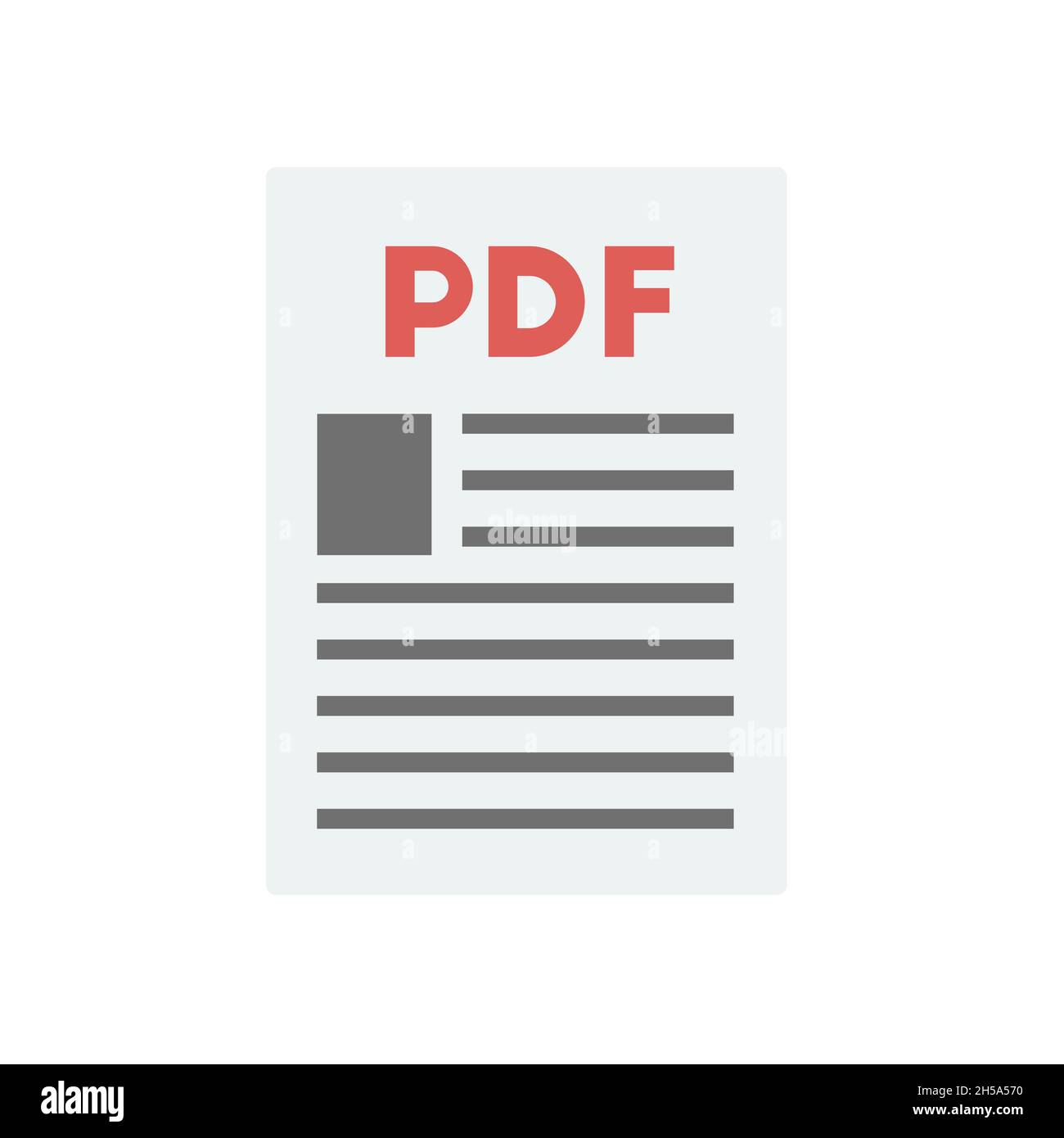 Flaches Design. pdf-Symbol-Illustration isoliert auf weiß, pdf. Stockfoto