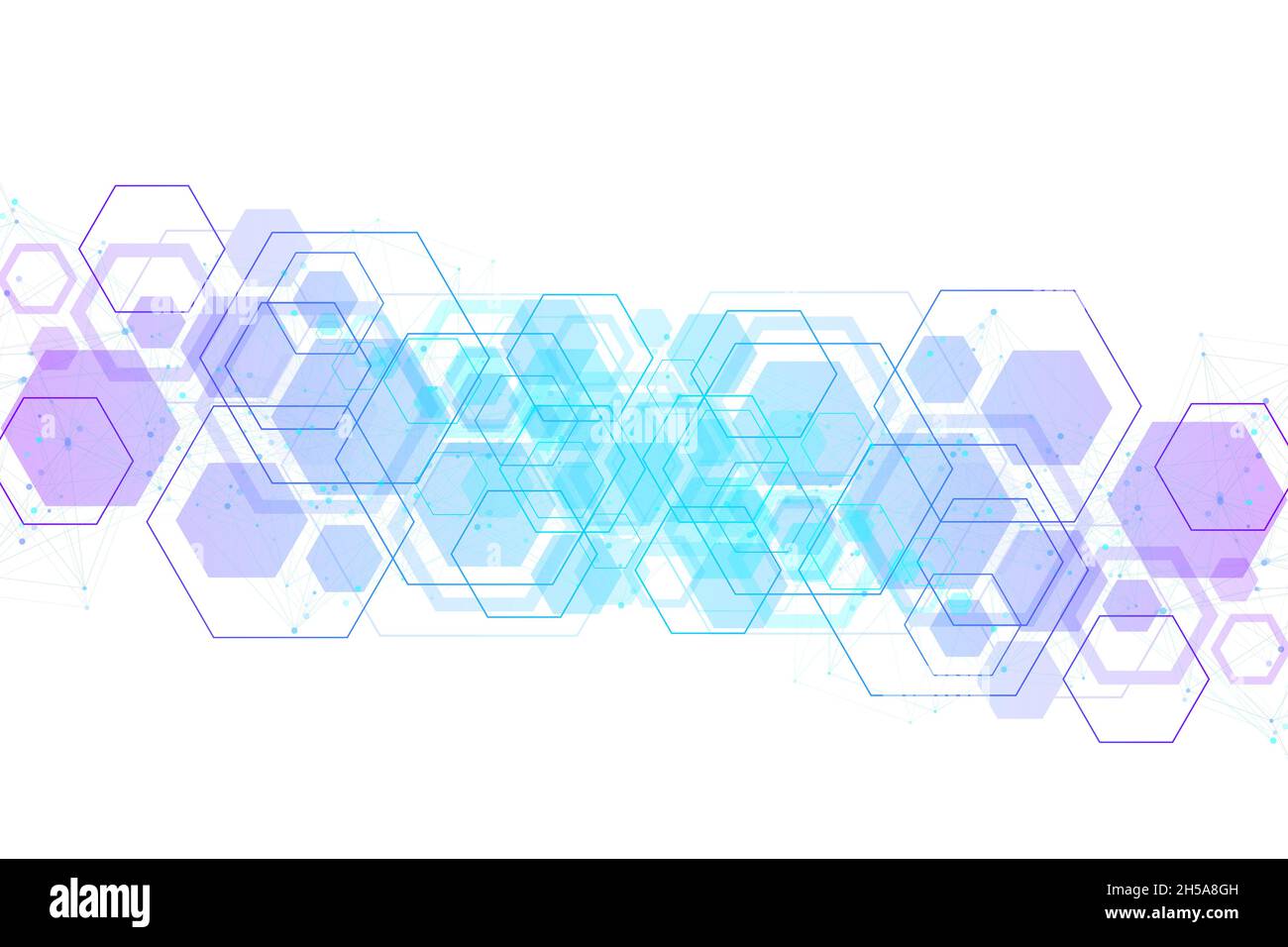 Wissenschaftliche Molekül Hintergrund DNA-Doppelhelix Abbildung mit geringer Tiefenschärfe. Geheimnisvolle Tapeten oder Banner mit einem DNA-Moleküle Stockfoto
