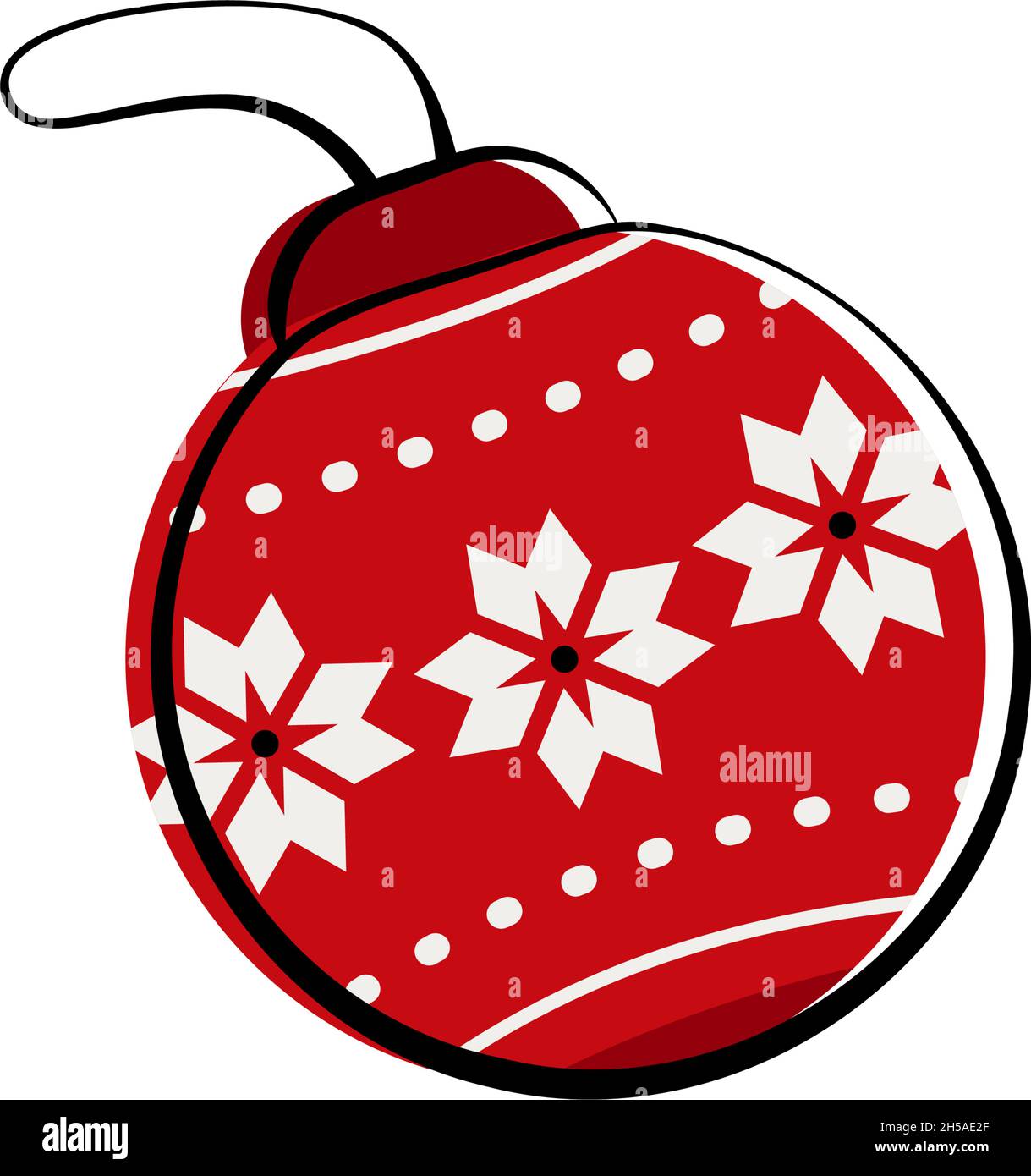 Weihnachtsbaumkugel zur Dekoration mit Ornament. Vektorgrafik flach Stock Vektor