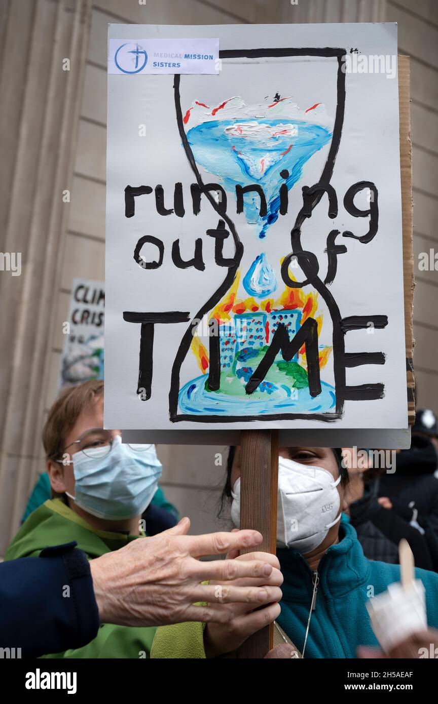 Zentrum Von London 06.11.2021. Demonstration, die Maßnahmen gegen die Klimakrise fordert. Stockfoto