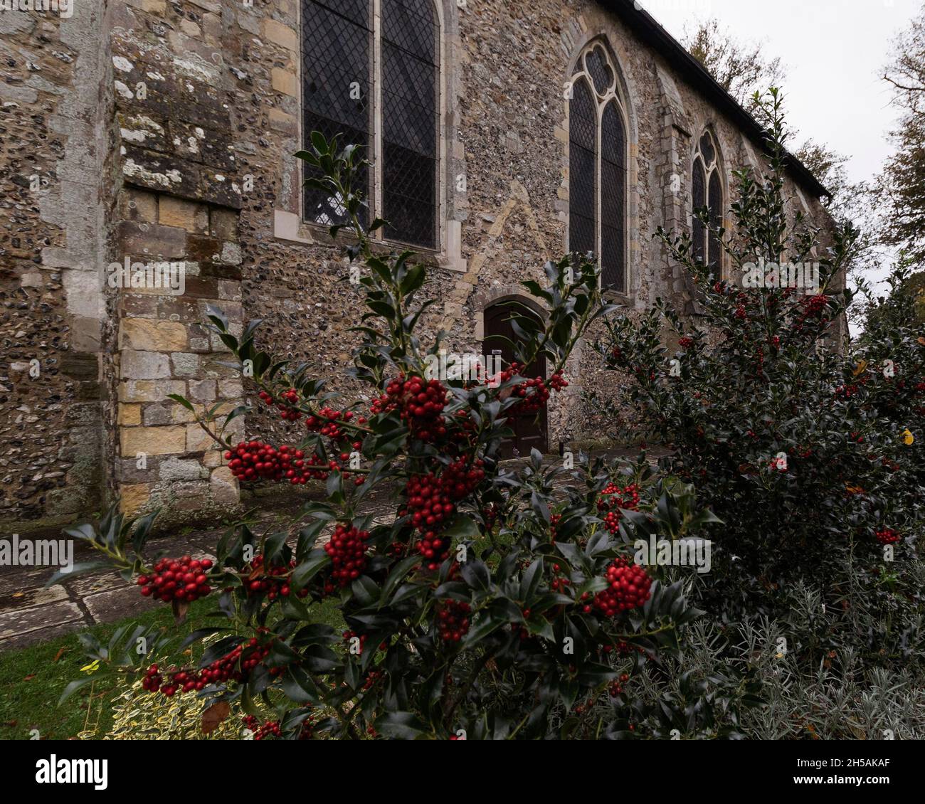 Die Außenseite der guildhall, Priorat Park Chichester, im Herbst Stockfoto