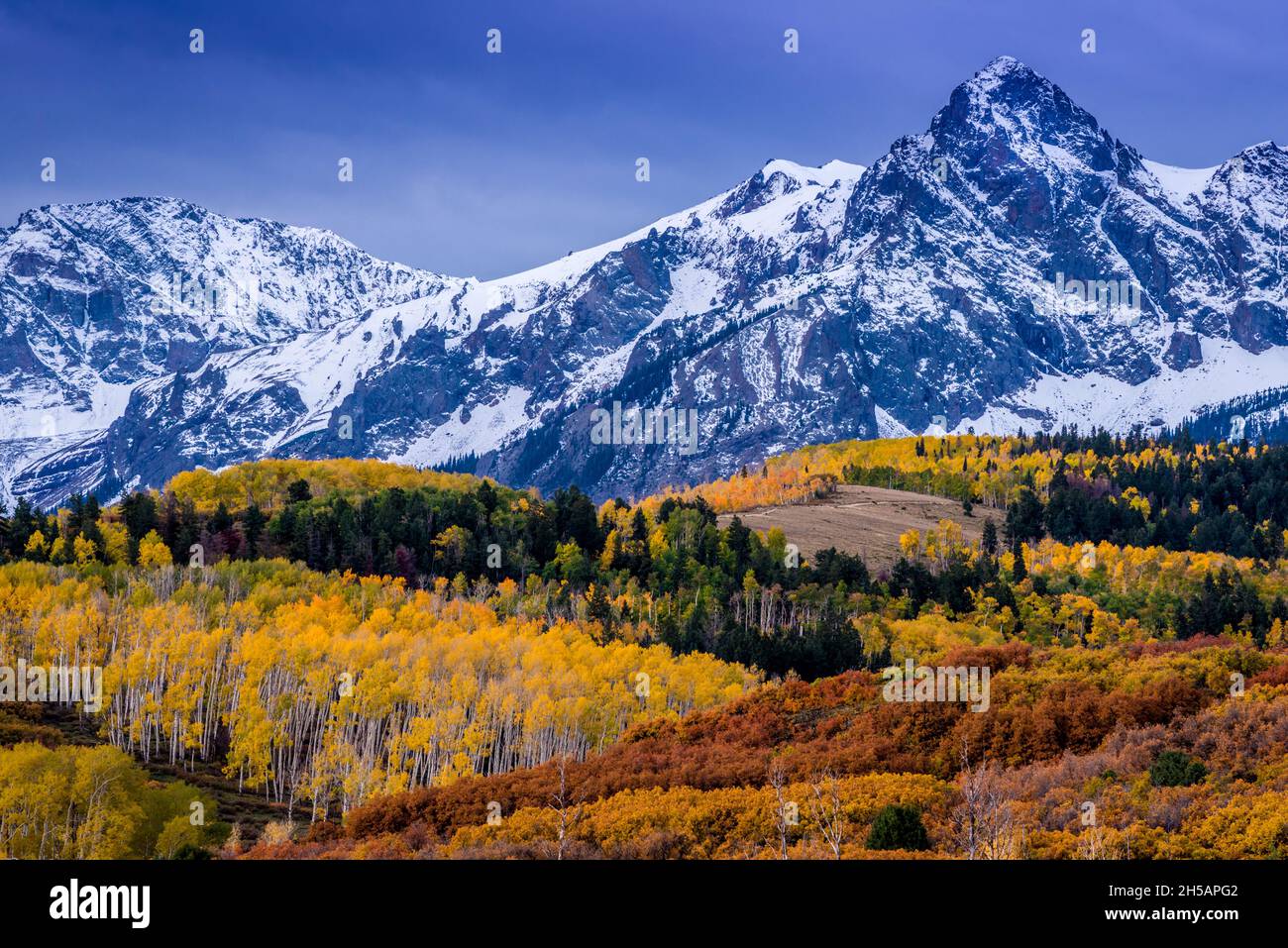 Sneffels Range Fall Sunrise - Dallas Divide - Ridgway, Colorado Stockfoto